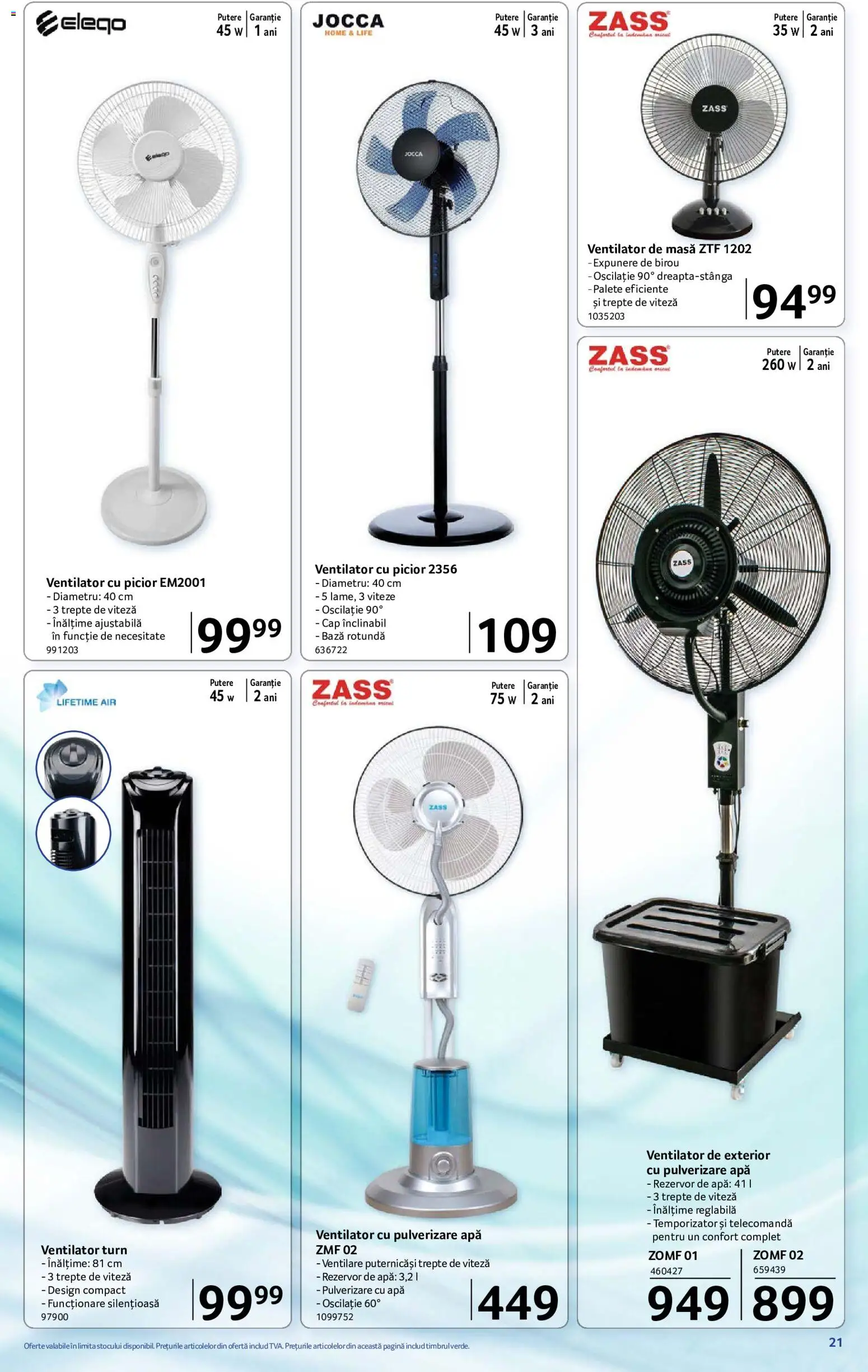 Noul catalog Selgros – valabil de la 24.07.2026 | Pagină: 21 | Produse: Çikolatalı gofret, Ventilator, Masă, Apă