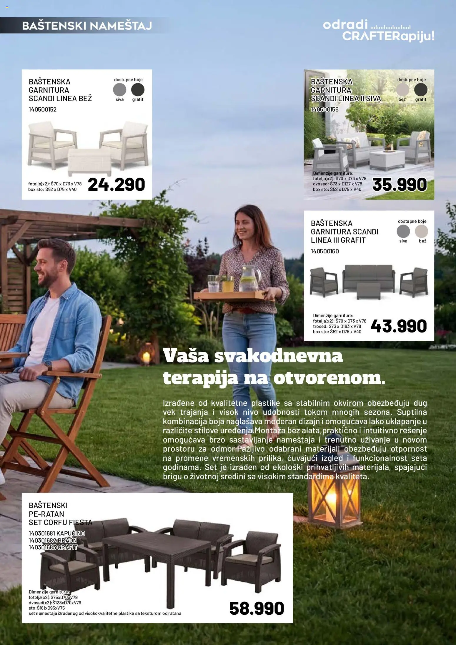 Crafter katalog - važi od 20.04.2026 | Strana: 3 | Proizvode: Sto, Trosed, Dvosed, Kapućino