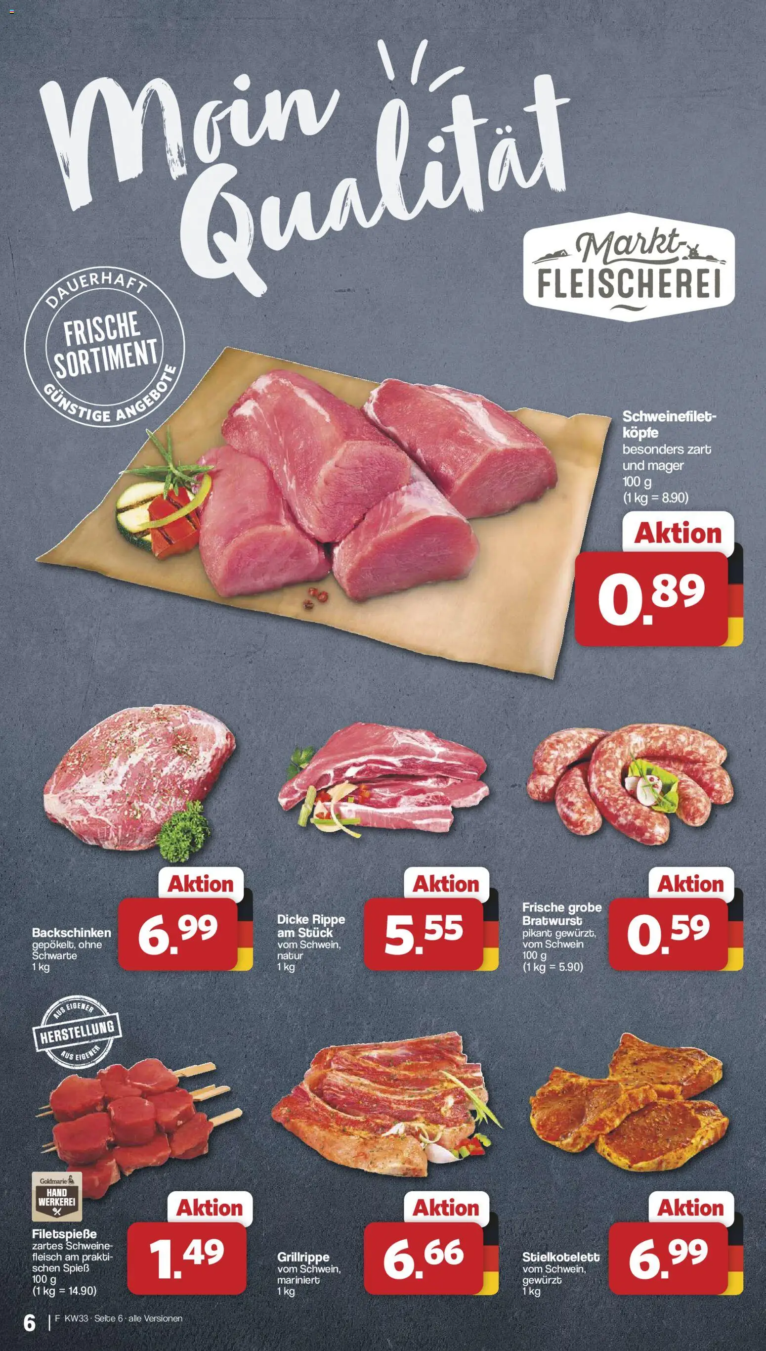 Famila Nordwest Prospekt – gültig ab 10.08.2026 | Seite: 6 | Produkte: Bratwurst, Schweinefilet, Fleisch