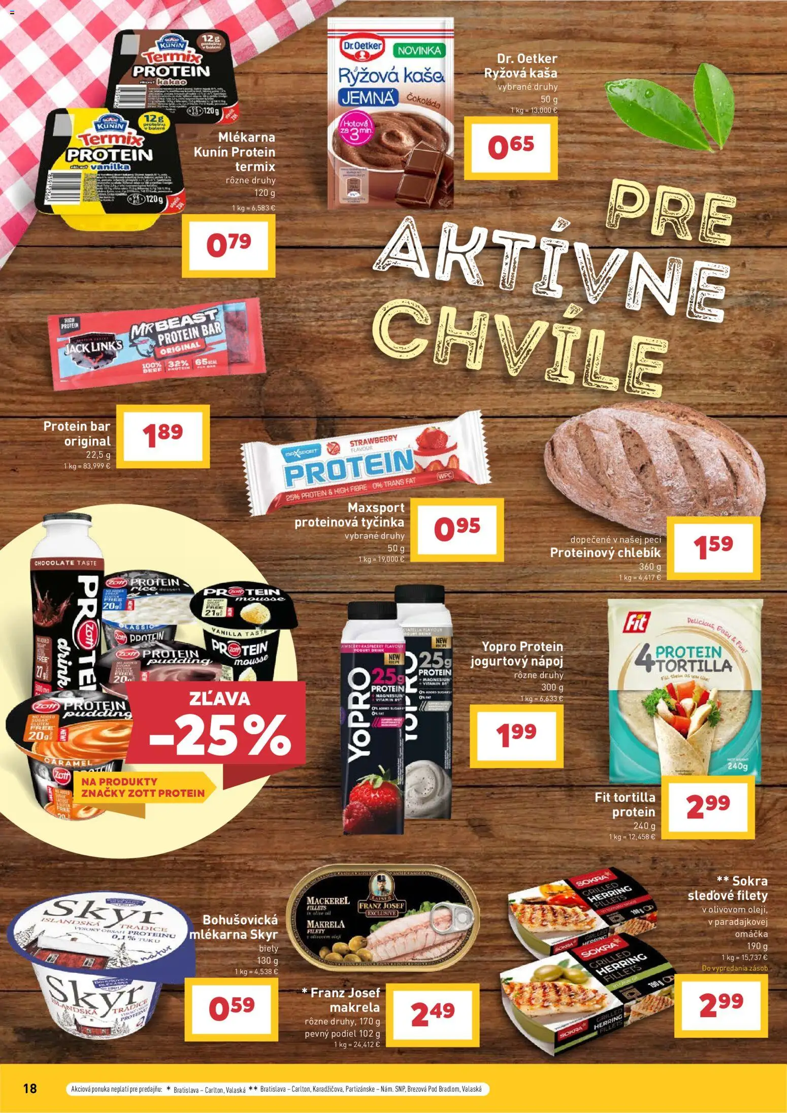 Nové Billa akcie – leták je platný od 08.07.2026 | Strana: 18 | Produkty: Tortilla, Skyr, Čokoláda, Kakao