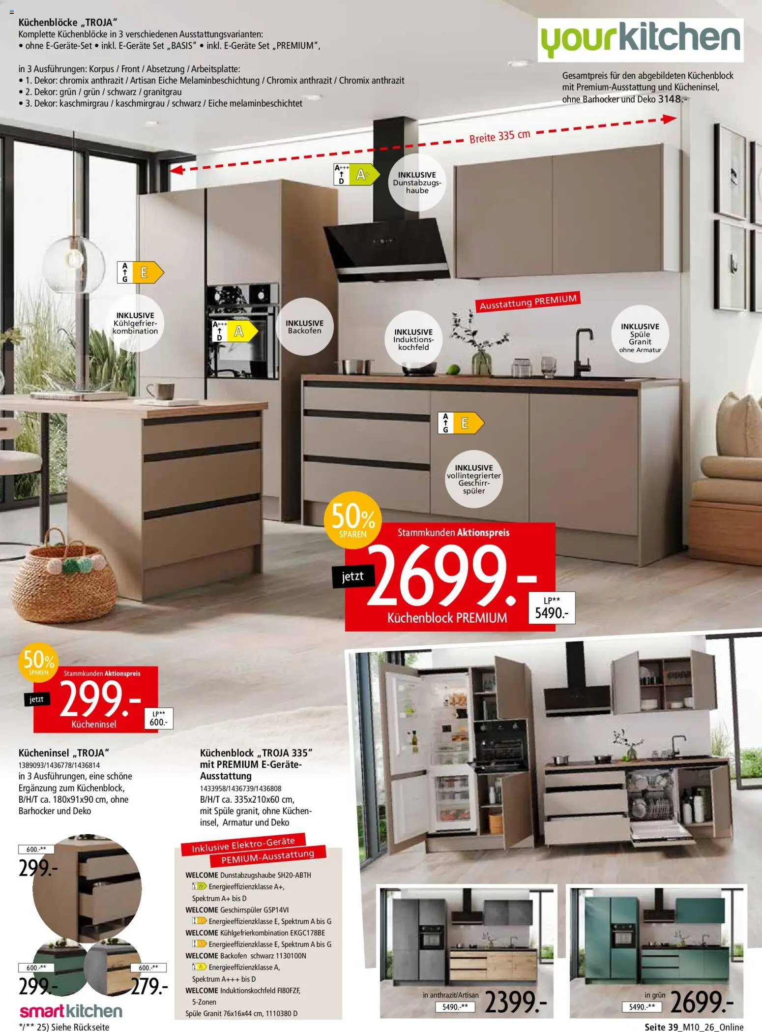 Zurbrüggen Mitnahme Möbel – gültig ab 08.08.2026 | Seite: 41 | Produkte: Geschirrspüler, Küchenblock, Kochfeld, Kuchen