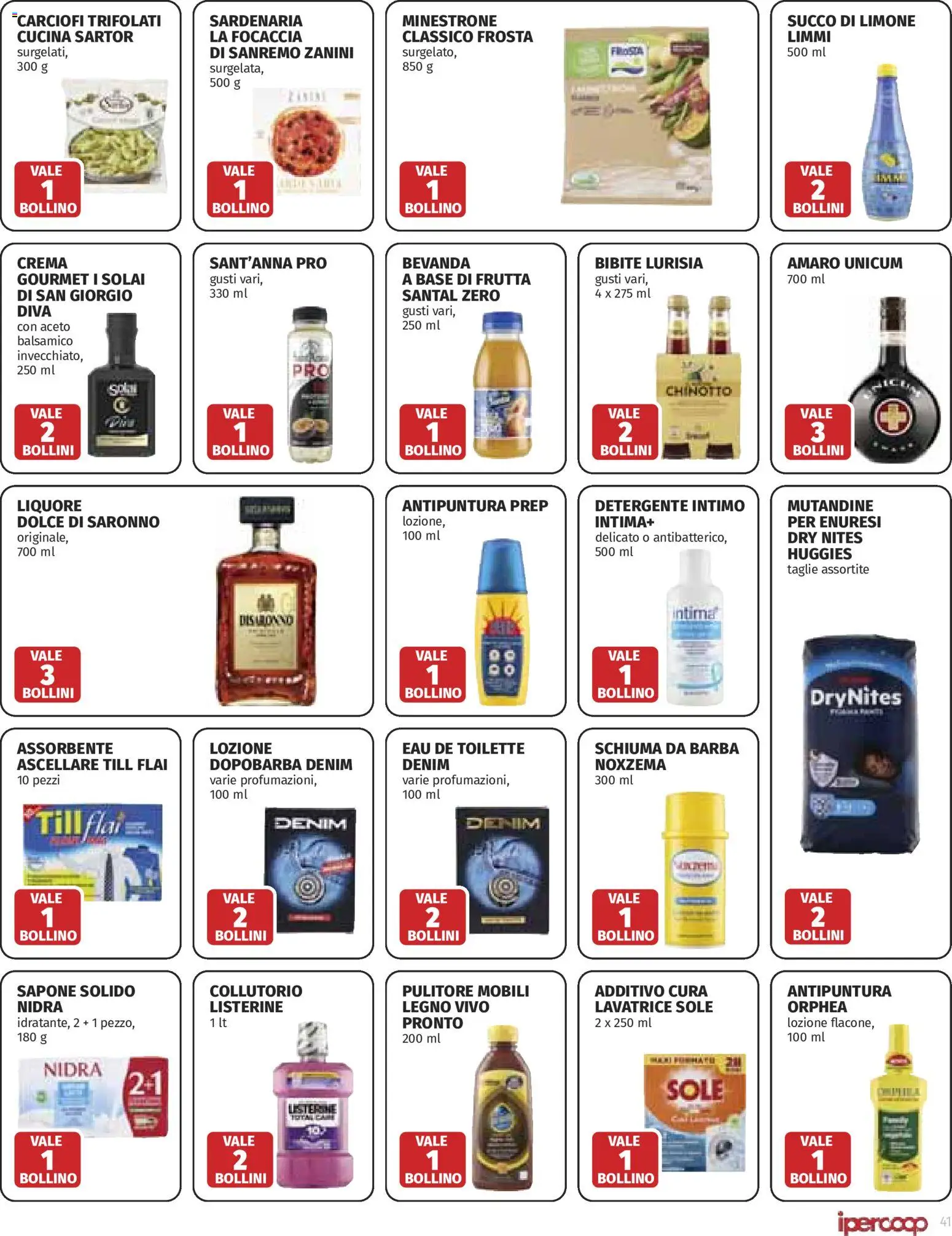 Volantino Ipercoop del 18.06.2026 | Pagina: 41 | Prodotti: Schiuma da barba, Detergente, Carciofi, Aceto
