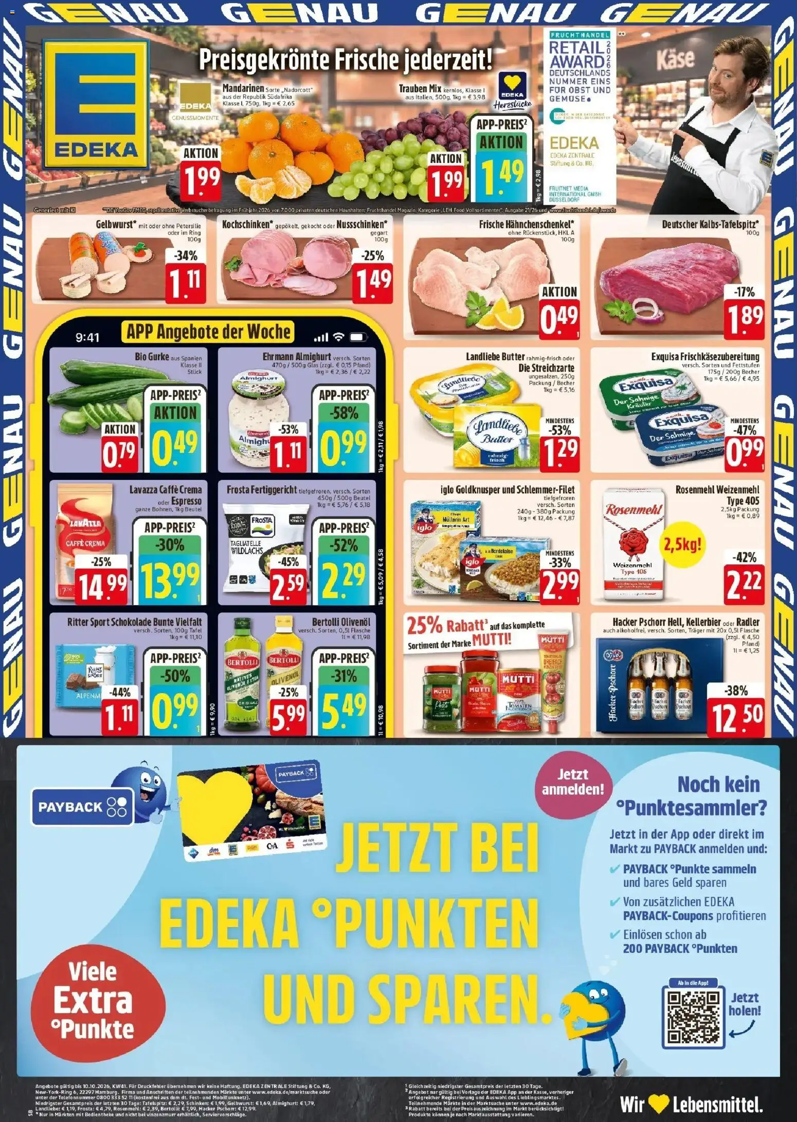 Edeka Prospekt Rötz (ab 08.10.2026) » Angebote Online | Seite: 1 | Produkte: Tomaten, Weizenmehl, Frosta, Petersilie