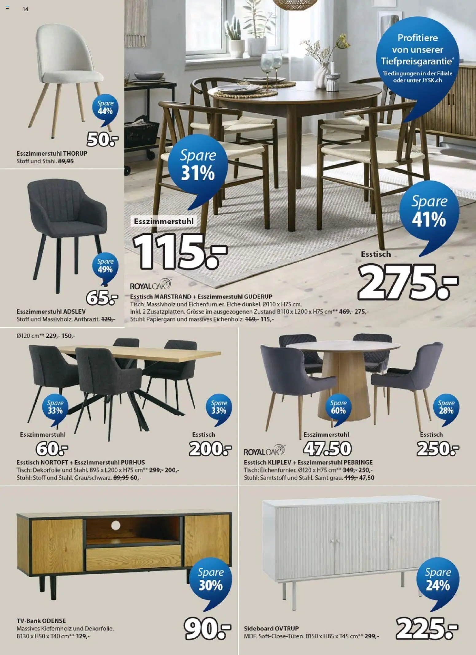 JYSK aktionen – gültig ab 27.05.2026 | Seite: 14 | Produkte: Tisch, Stuhl, Sideboard, Esstisch