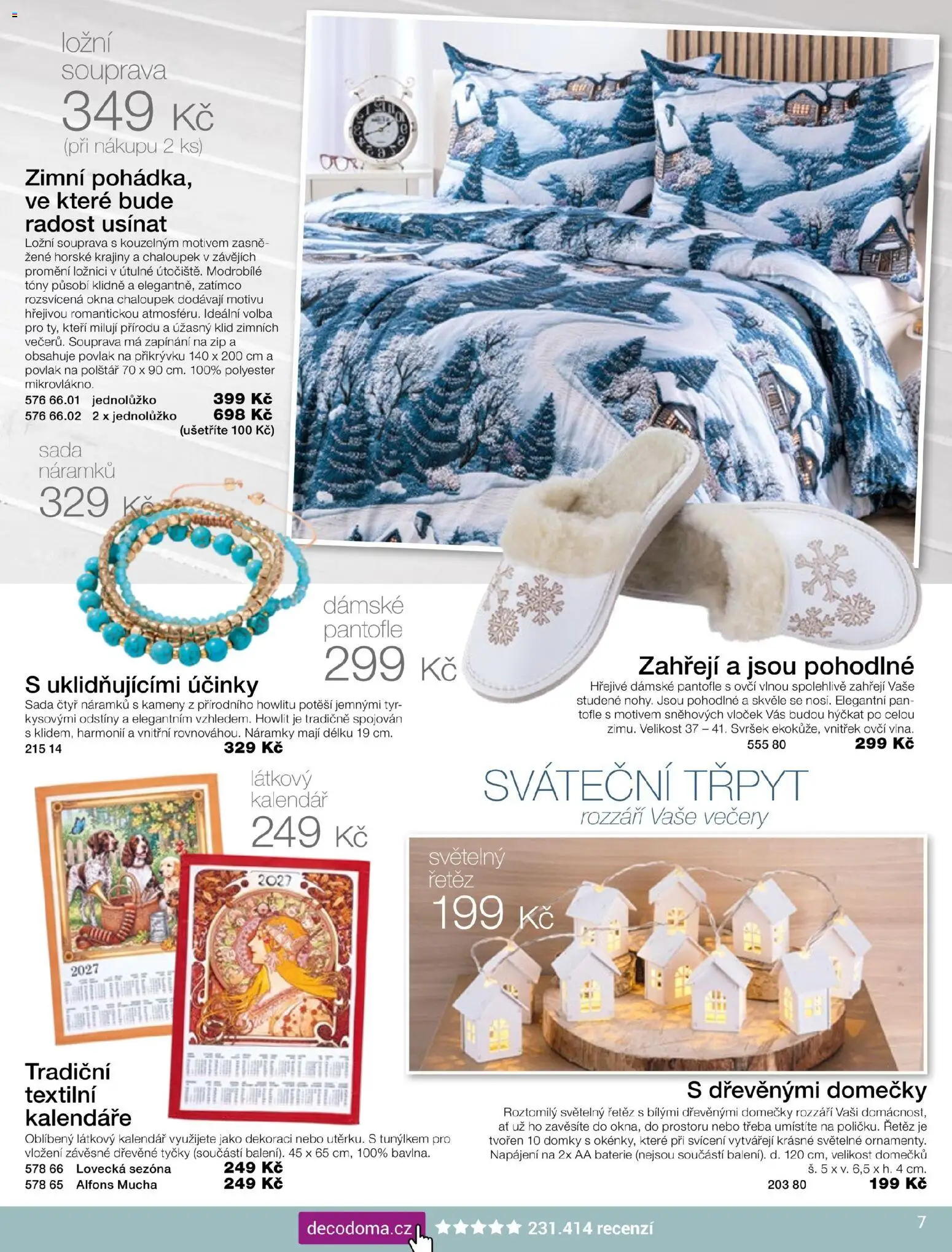 Decodoma katalog Vánoce 2026 od 04.10.2026 | Strana: 8 | Produkty: AA baterie, Pantofle, Kalendář, Světelný řetěz