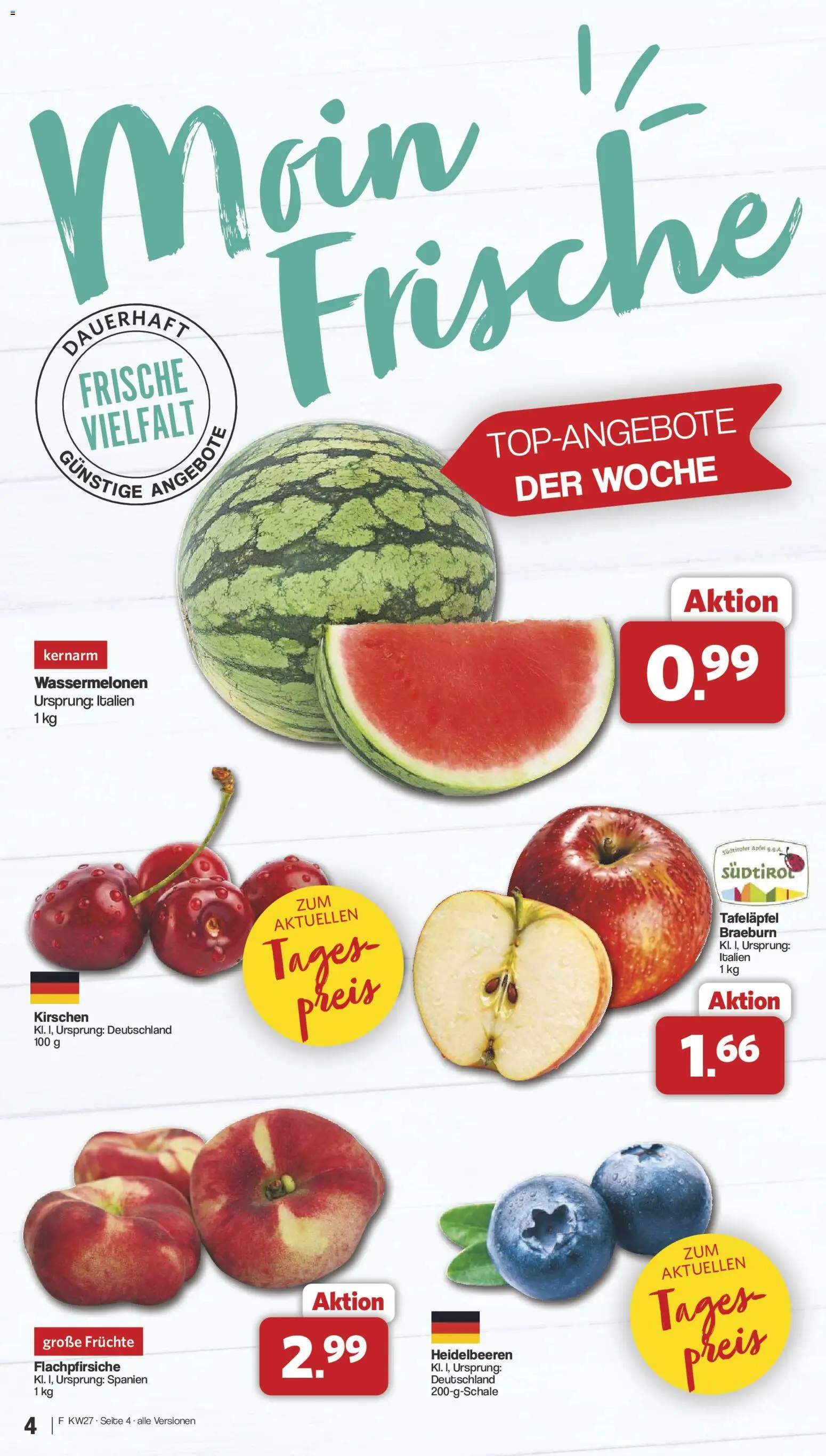 Famila Nordwest Prospekt – gültig ab 29.06.2026 | Seite: 4 | Produkte: Äpfel, Kirschen, Heidelbeeren