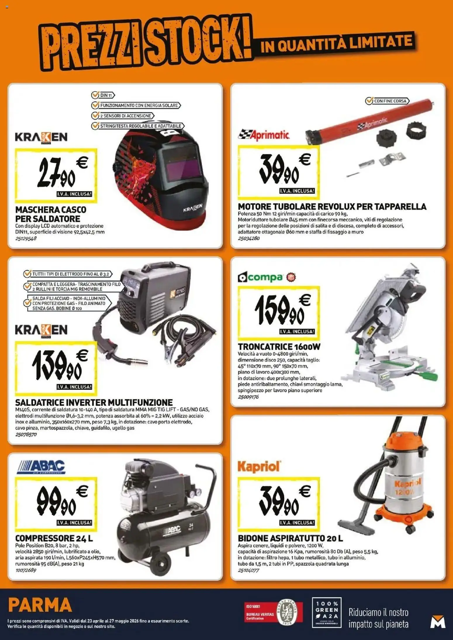 Volantino TECNOMAT del 23.04.2026 | Pagina: 20 | Prodotti: Maschera, Cavo, Disco, Adattatore