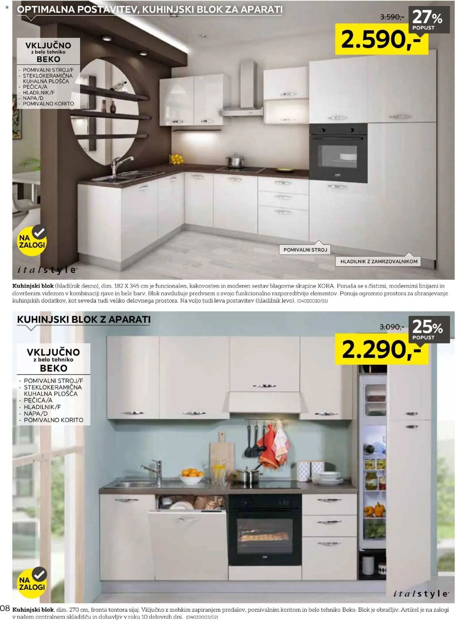 Novi XXXL Lesnina katalog ponudbe – veljaven od 20.07.2026 | Stran: 8 | Izdelki: Kuhalna plosca, Pomivalni stroj, Pomivalno korito, Blok
