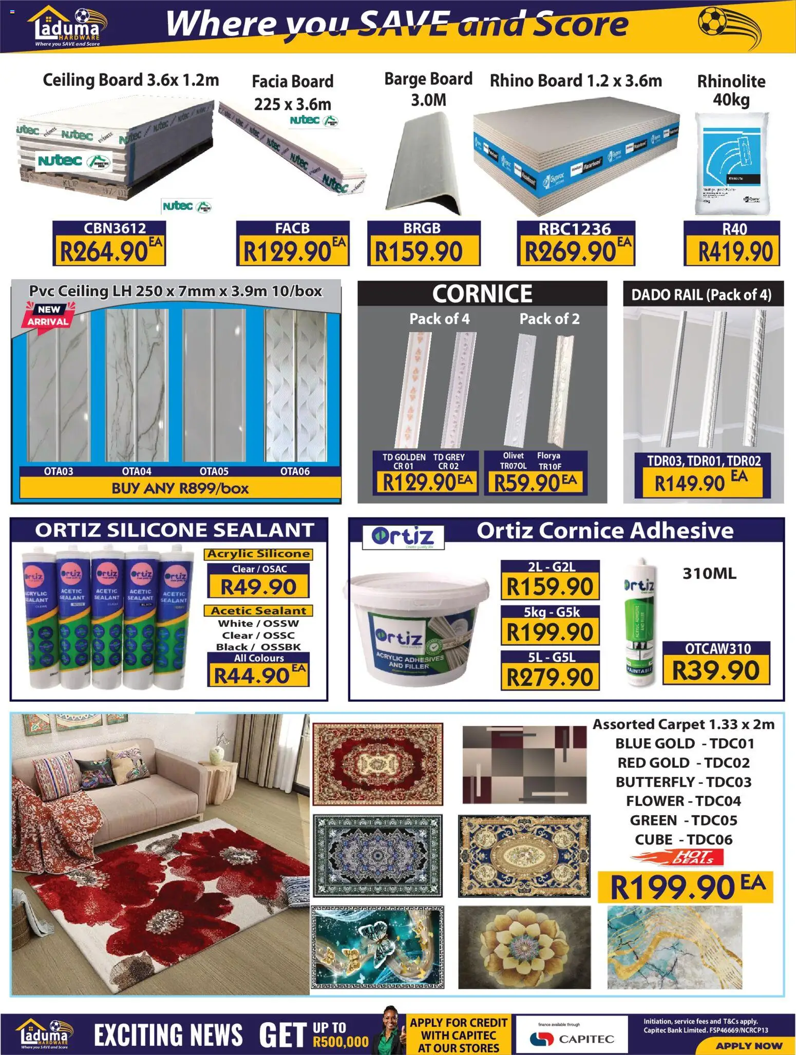 New Laduma Hardware catalogue – valid from 01.04.2026 | Page: 9 | Products: Carpet, Adhesive, Silicone