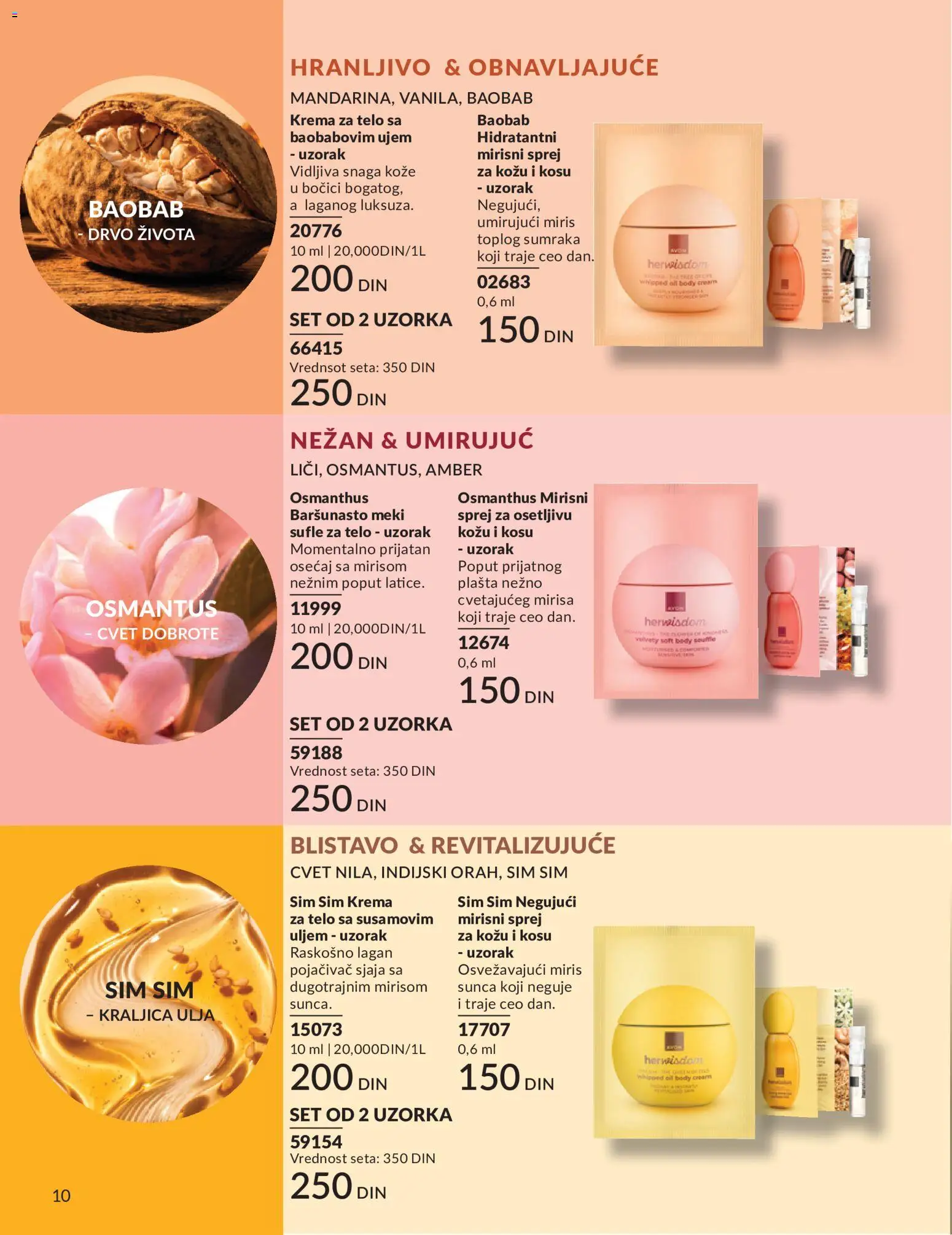 AVON katalog - važi od 01.08.2026 | Strana: 10 | Proizvode: Miris, Krema, Krema za telo