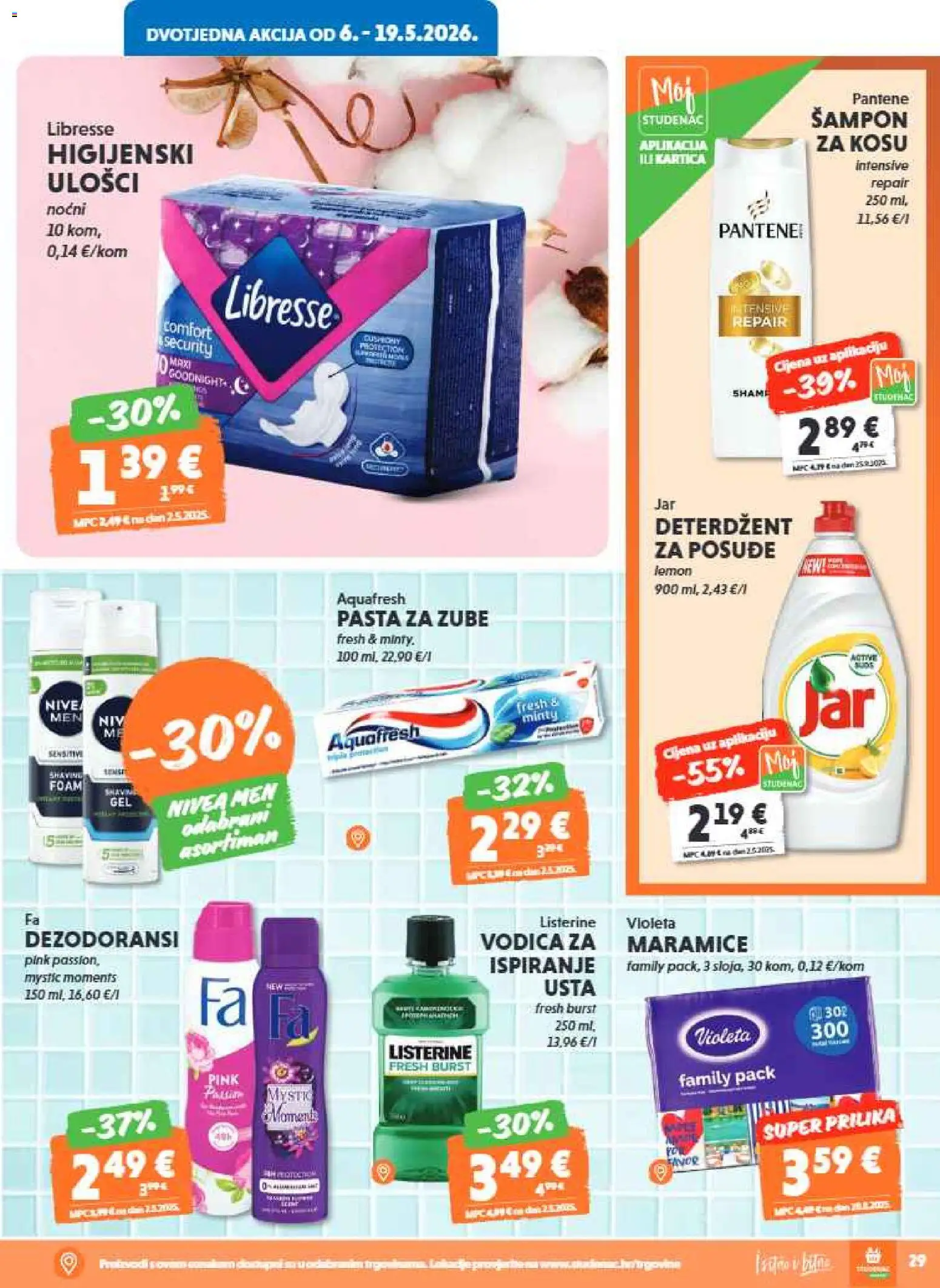 Studenac katalog | vrijedi od 06.05.2026 | Stranica: 31 | Proizvodi: Šampon, Pasta za zube, Deterdžent, Pasta