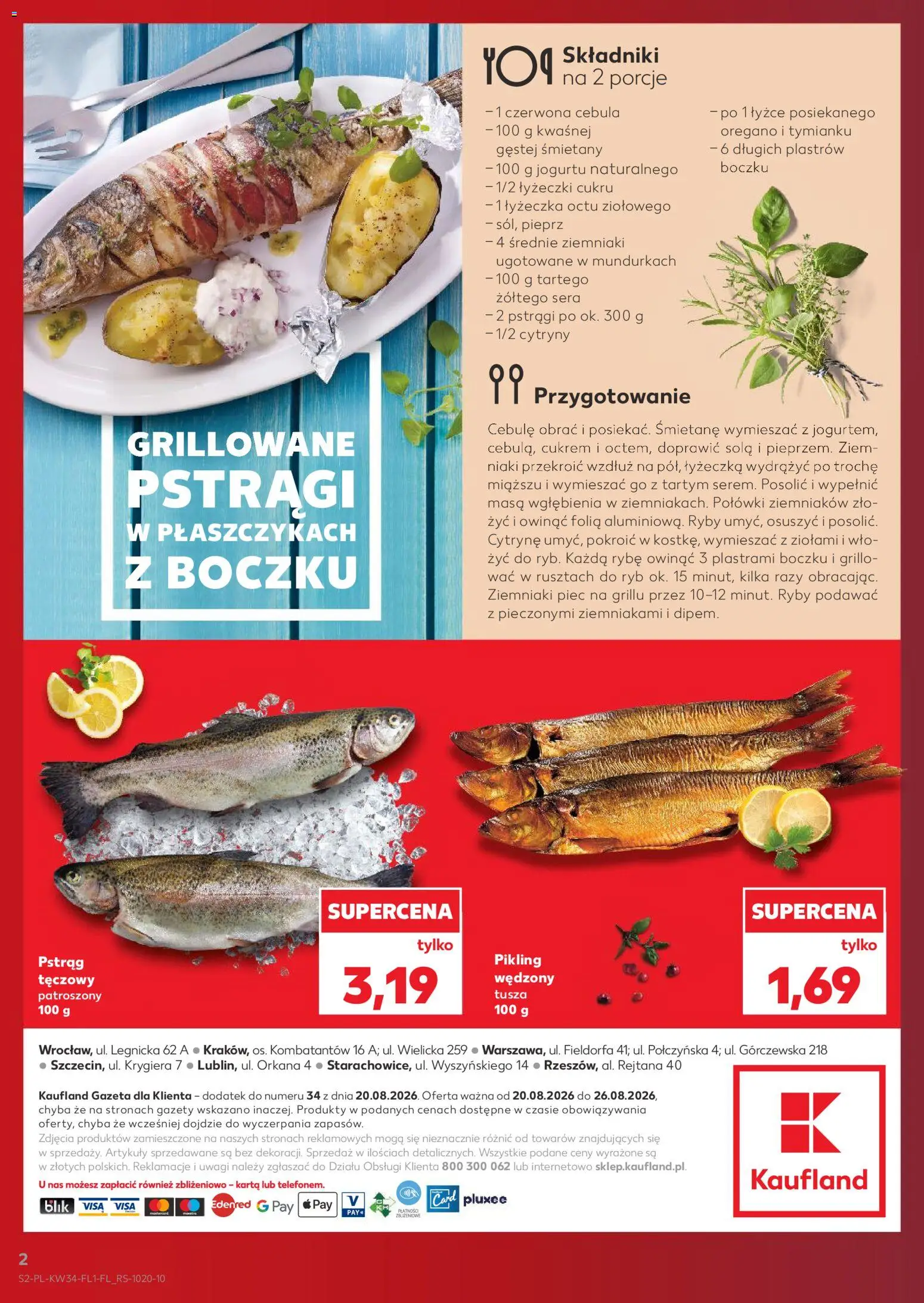 Kaufland Polsko leták - Jest fresz od 20.08.2026 | Strana: 2 | Produkty: Ryby