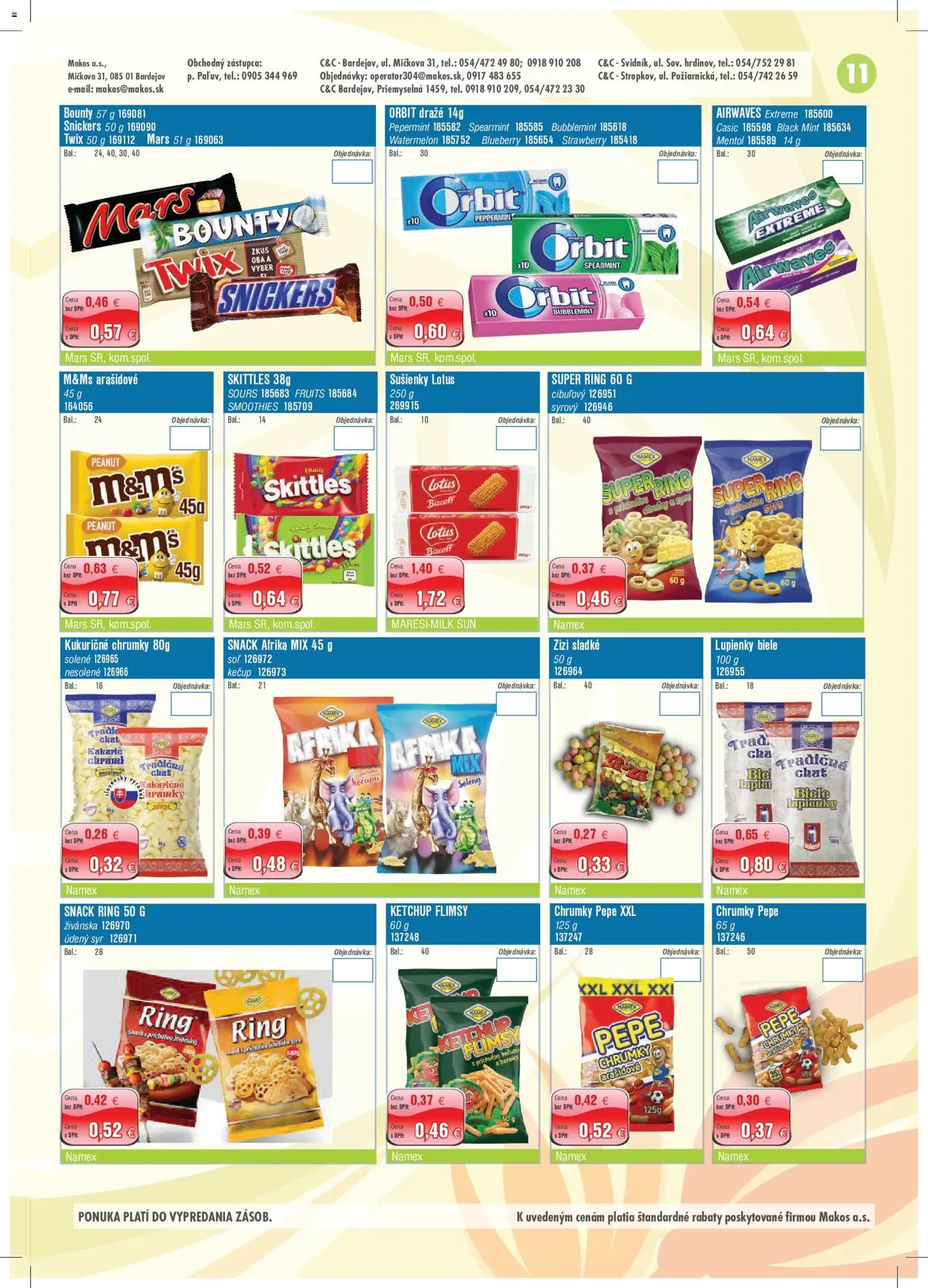 Nové Makos akcie – leták je platný od 29.06.2026 | Strana: 11 | Produkty: Syr, Kečup, Soľ