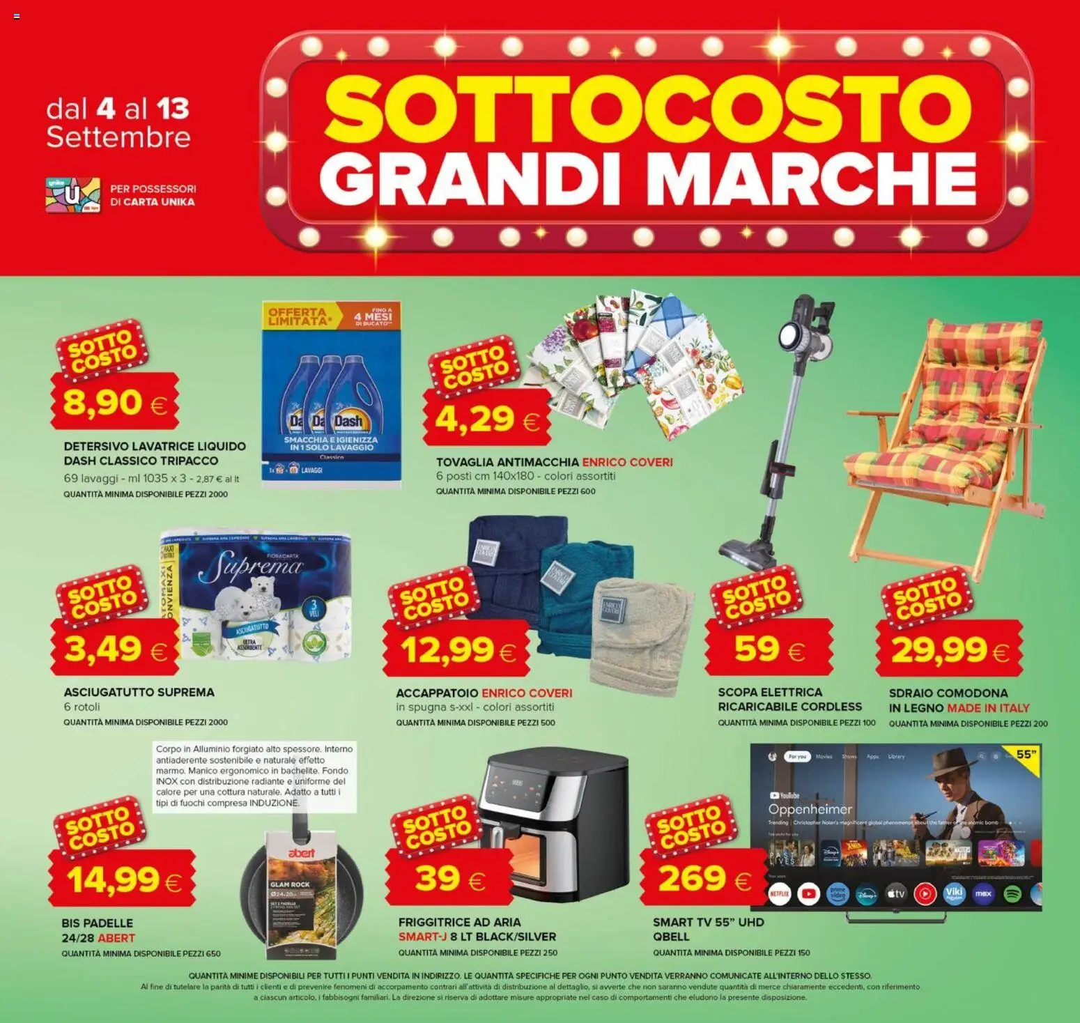 Volantino Oasi del 03/09/2026 | Pagina: 5 | Prodotti: Scopa elettrica, Lavatrice, Asciugatutto, Alluminio