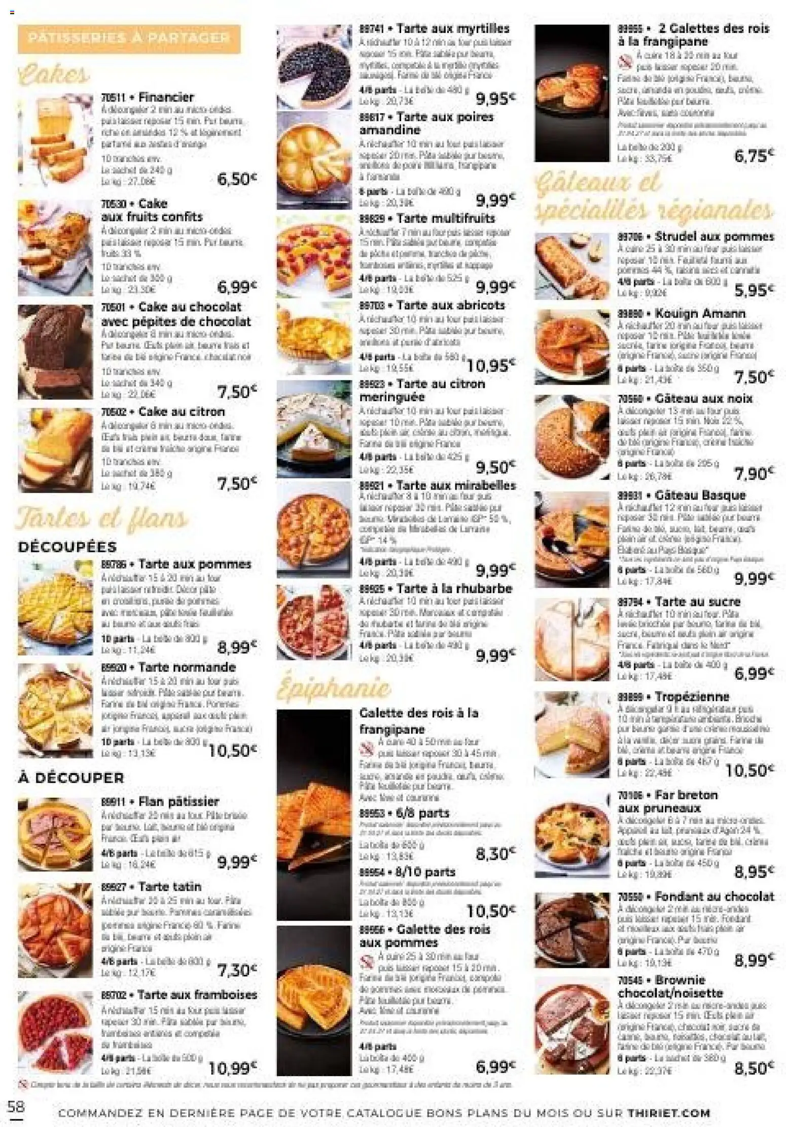 {H1} | Page: 58 | Produits: Pépites de chocolat, Pruneaux, Poires, Noix
