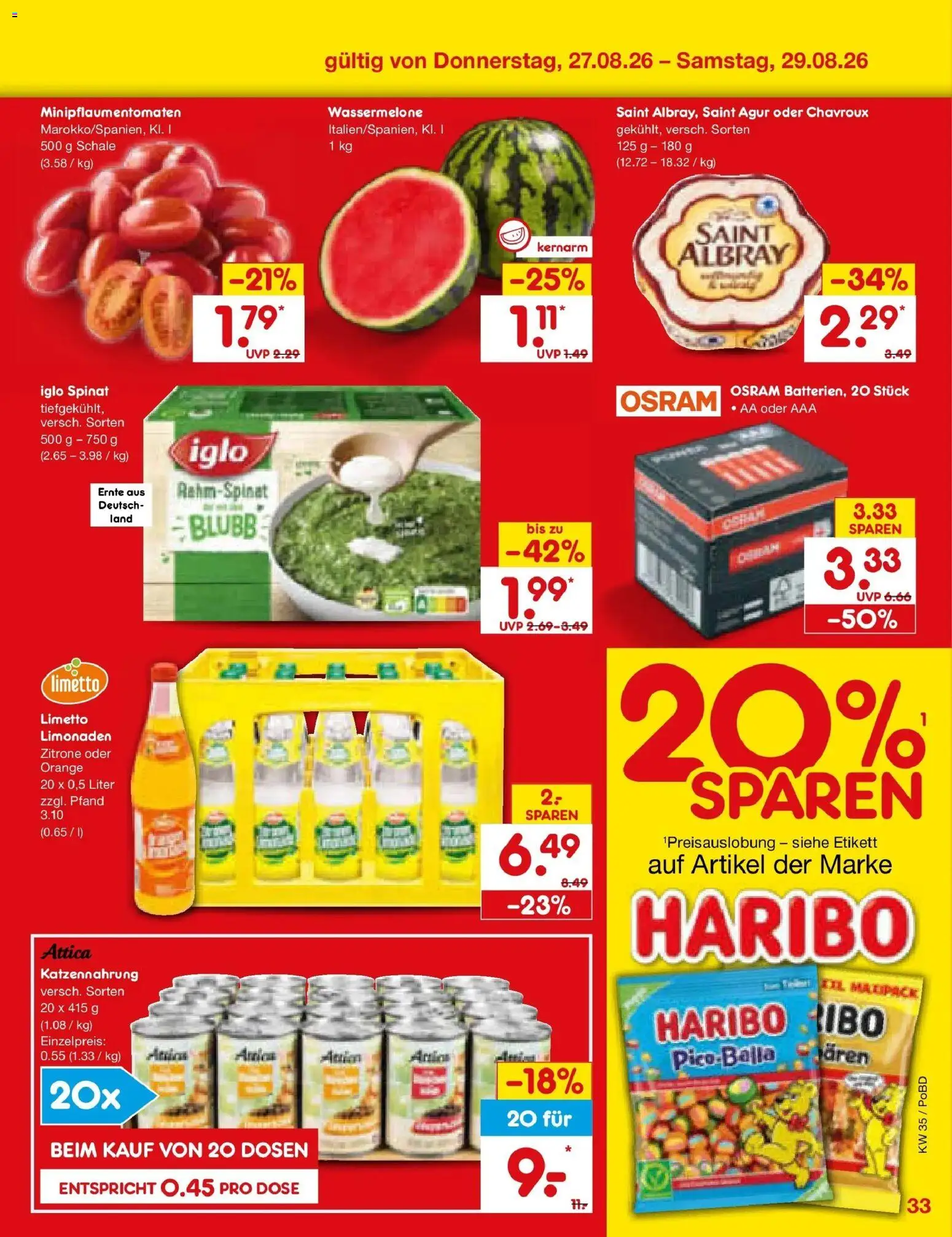 Netto Marken-Discount Prospekt Selb – gültig ab 24.08.2026 | Seite: 47 | Produkte: Haribo, Iglo, Zitrone, Wassermelone