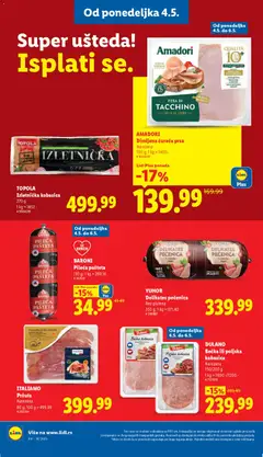 YUHOR Delikates pečenica, Bez glutena, 350 g - pregled Lidl kataloga - važi od 30.04.2026 | Strana: 94