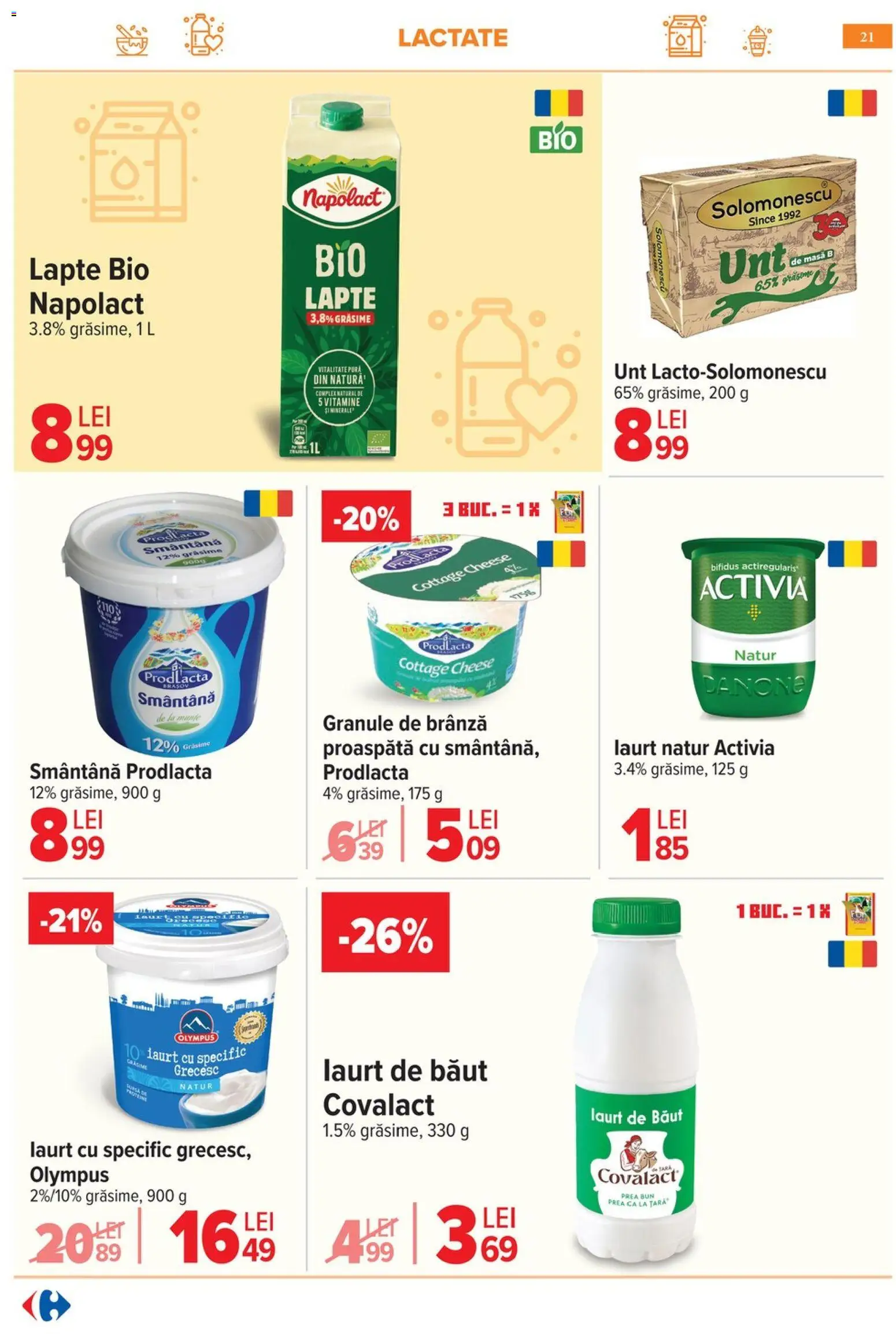 Noul catalog Carrefour – valabil de la 06.05.2026 | Pagină: 24 | Produse: Lapte, Unt, Brânză, Smântână