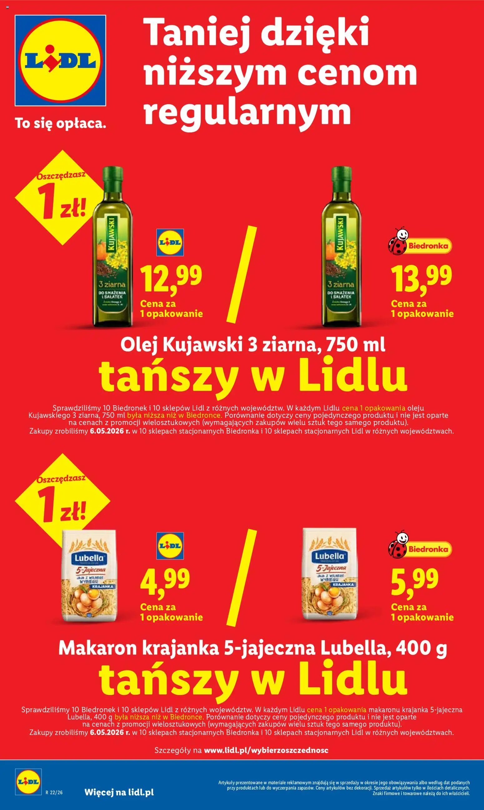 Lidl gazetka od 25.05.2026 | Strona: 26 | Produkty: Olej kujawski, Olej, Makaron, Jaja
