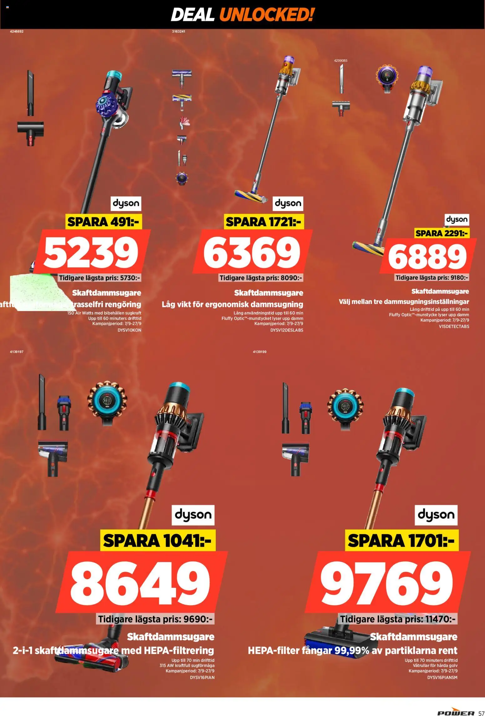 Power reklamblad aktuell från 07/09/2026 | Sida: 57 | Produkter: Skaftdammsugare