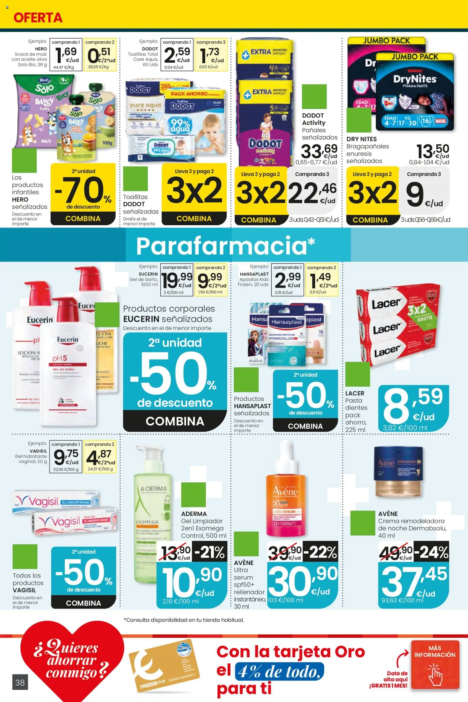 Eroski Ofertones de verano │ válido desde el 11.06.2026 | Página: 38 | Productos: Sérum, Aceite, Baño, Ducha