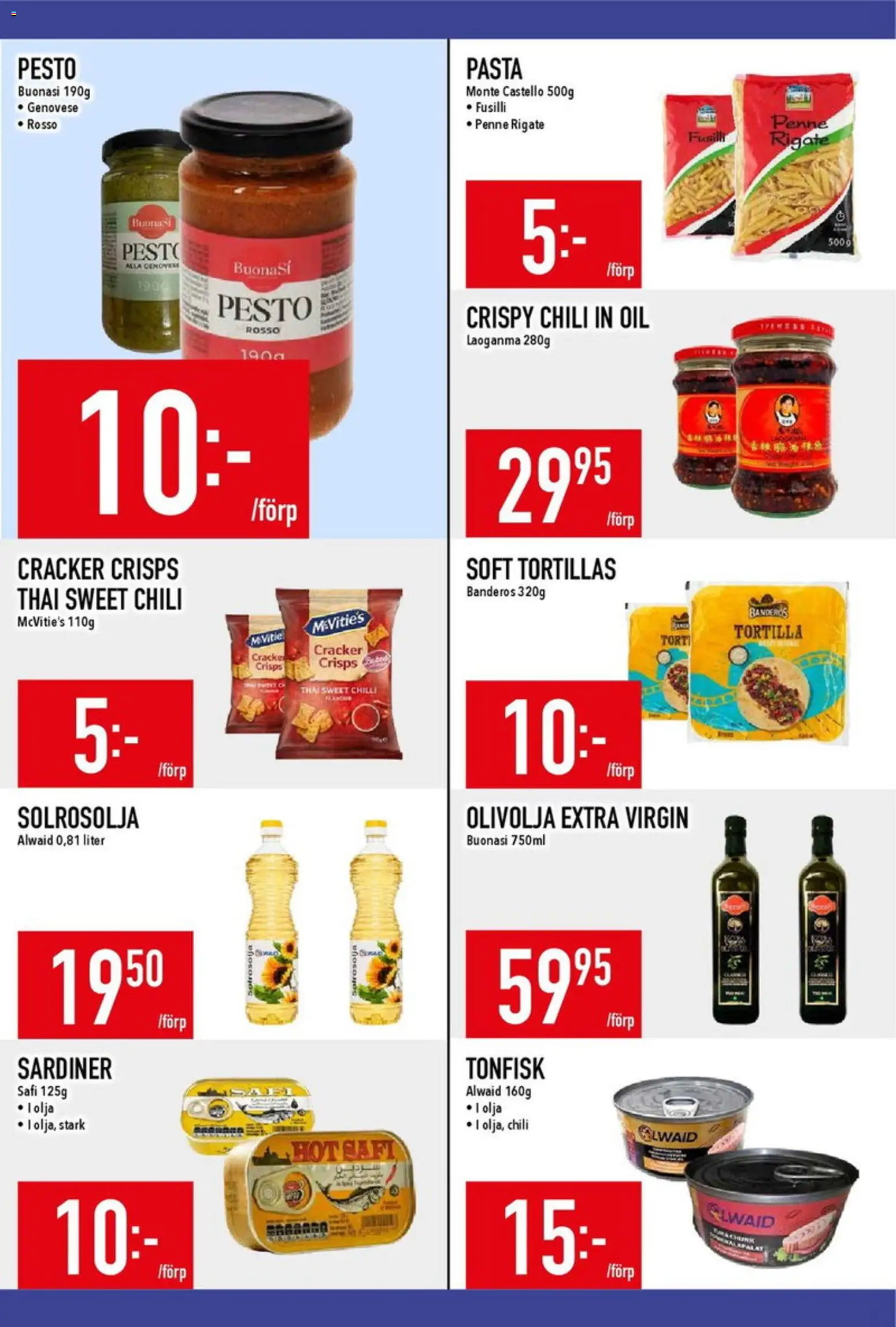 Matdax reklamblad aktuell från 24/08/2026 | Sida: 14 | Produkter: Chili, Pasta, Tonfisk, Solrosolja