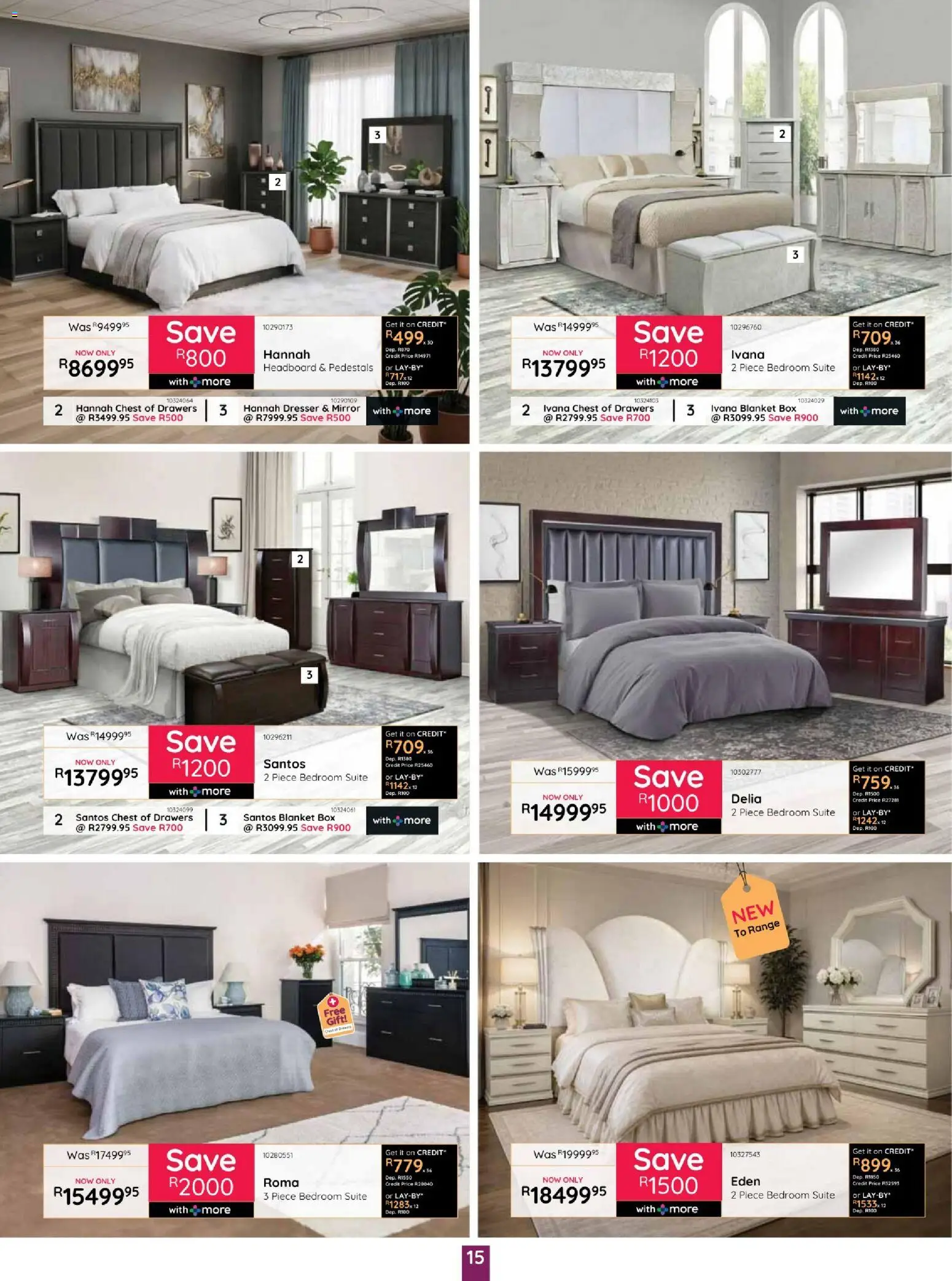 New Bradlows catalogue – valid from 15/10/2026 | Page: 15 | Products: Headboard, Chest of drawers, Box, Mirror