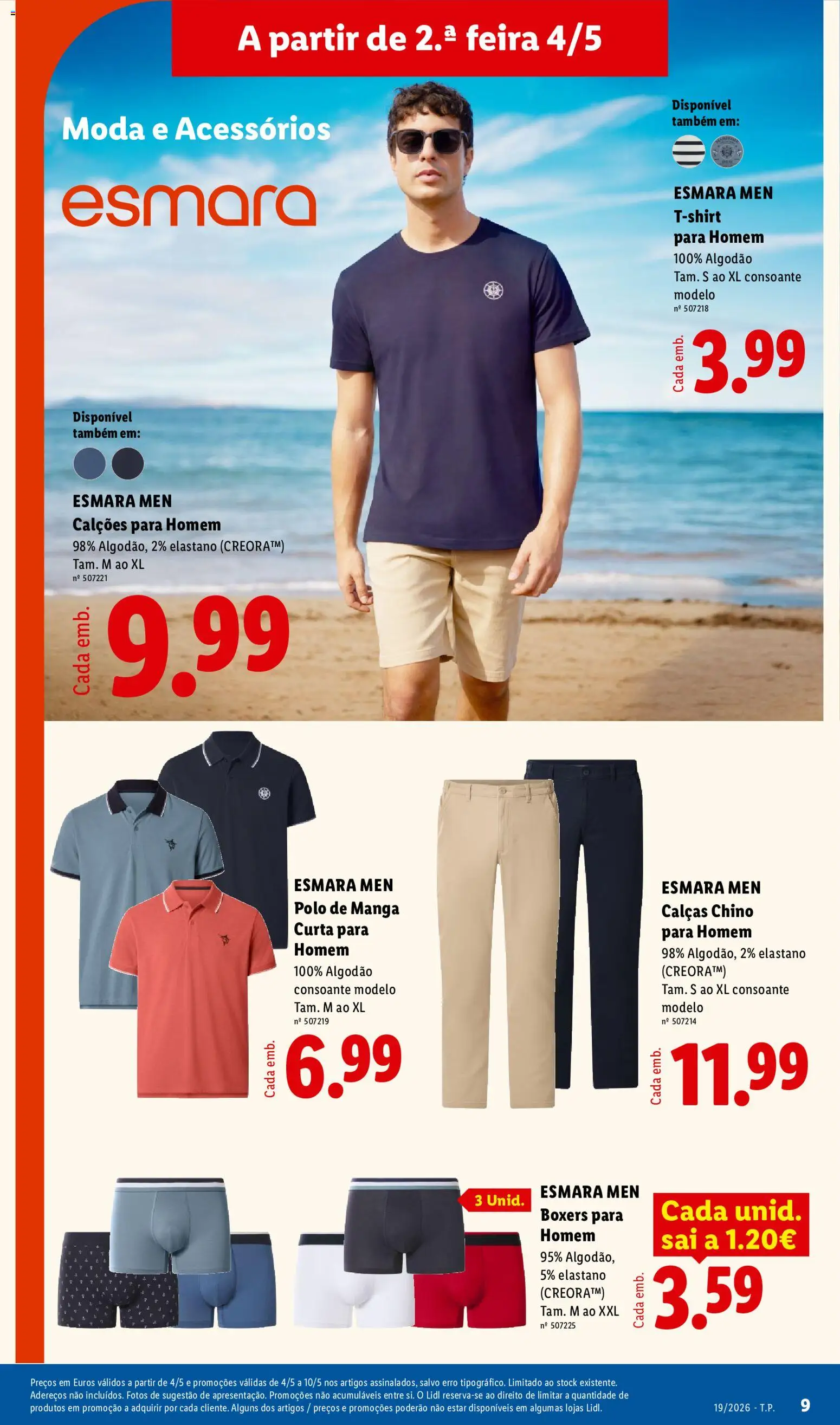Lidl Novidades │ válido de 04.05.2026 | Página: 9 | Produtos: Algodão, Calças, Calções