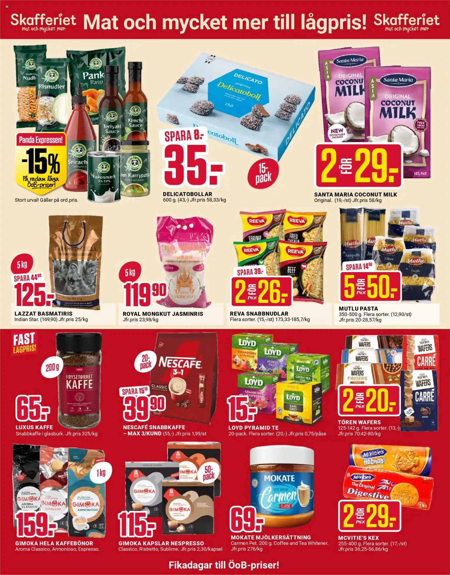 ÖoB reklamblad aktuell från 09.03.2026 | Sida: 2 | Produkter: Digestive, Kaffe, Te, Pasta
