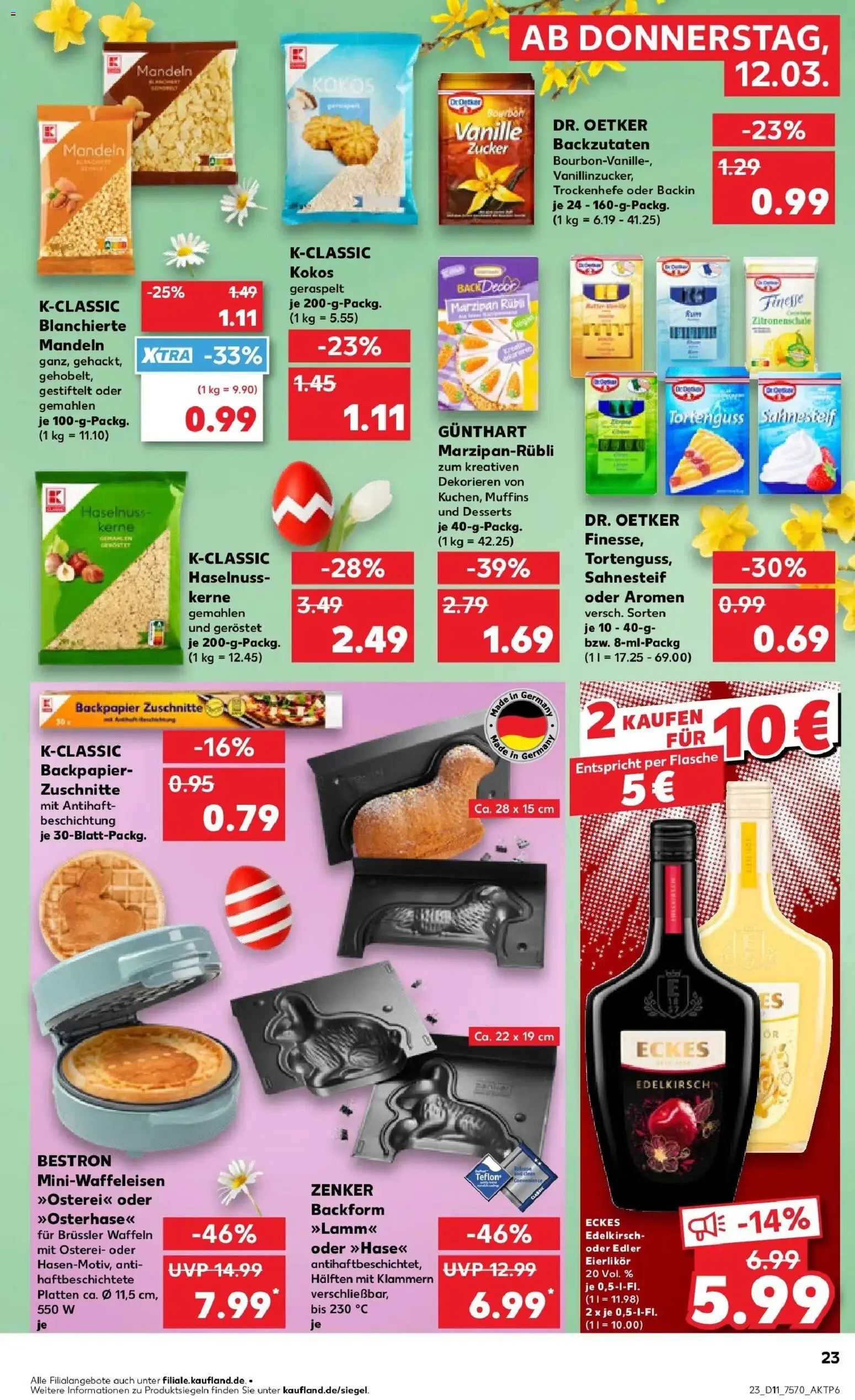 Kaufland Prospekt Meppen	 – gültig ab 09.03.2026 | Seite: 35 | Produkte: Mandeln, Waffeln, Zucker