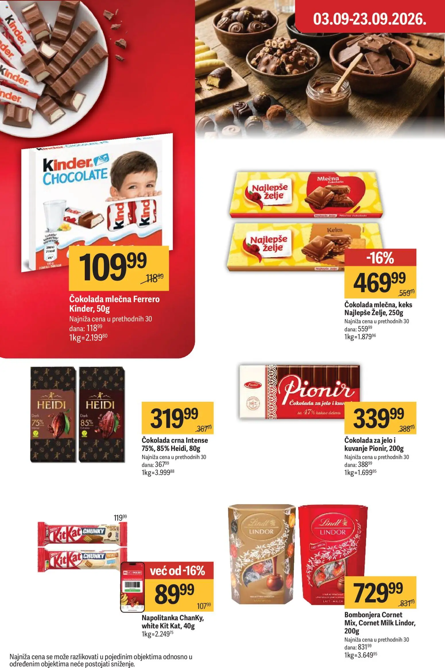 Maxi katalog - važi od 03.09.2026 | Strana: 31 | Proizvode: Bombonjera, Lindor, Lindt, Ferrero