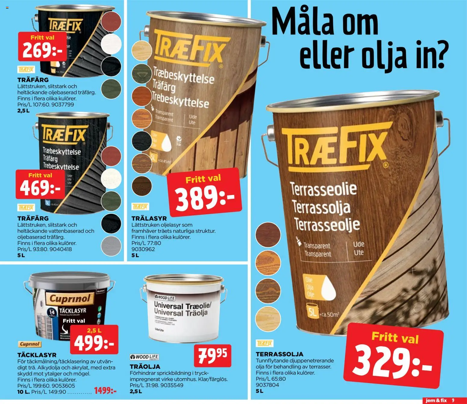 Jem & Fix reklamblad aktuell från 20/07/2026 | Sida: 9 | Produkter: Olja, Träolja
