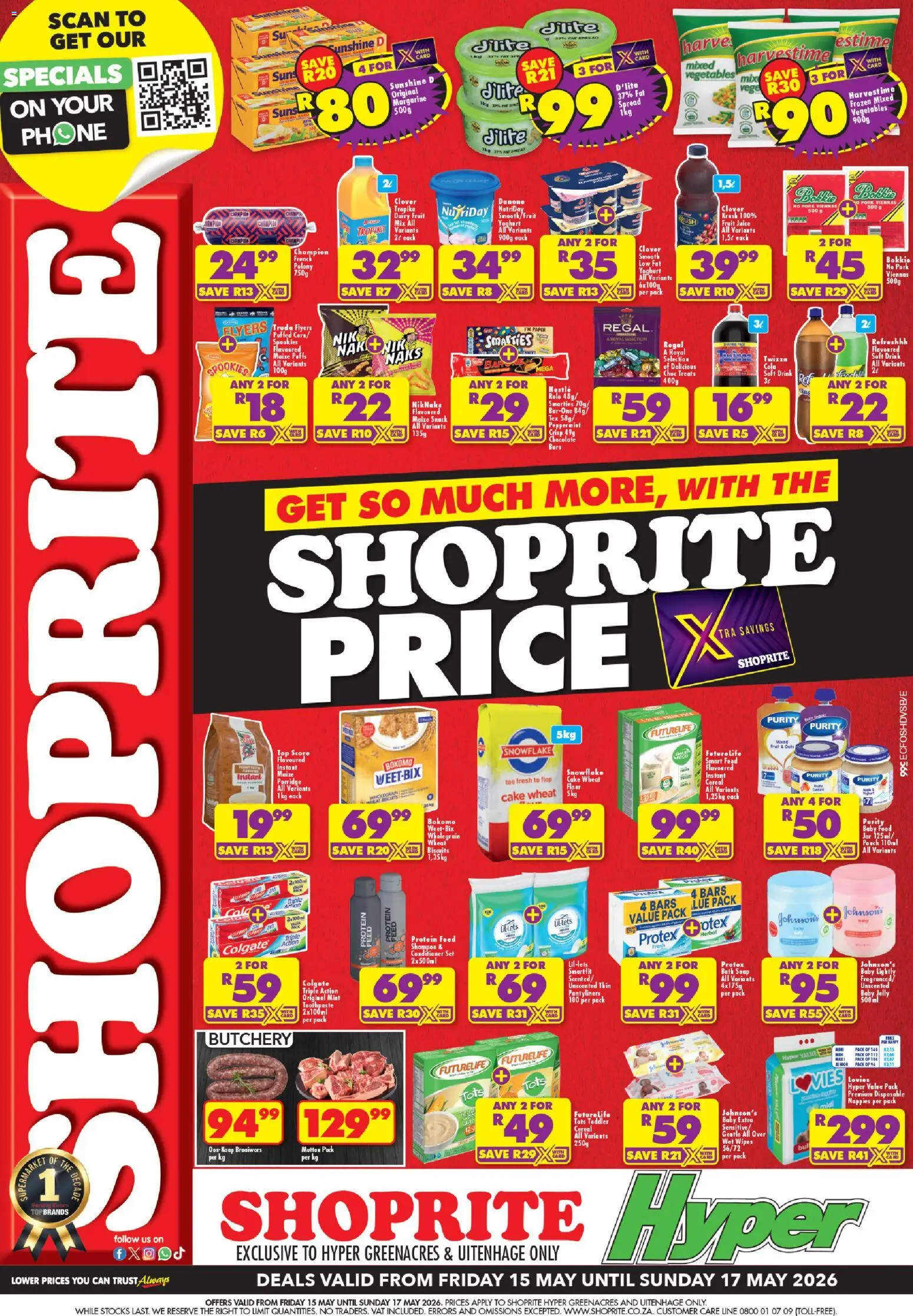 New Shoprite catalogue – valid from 15.05.2026 | Page: 1 | Products: Polony, Juice, Pork, Baby food
