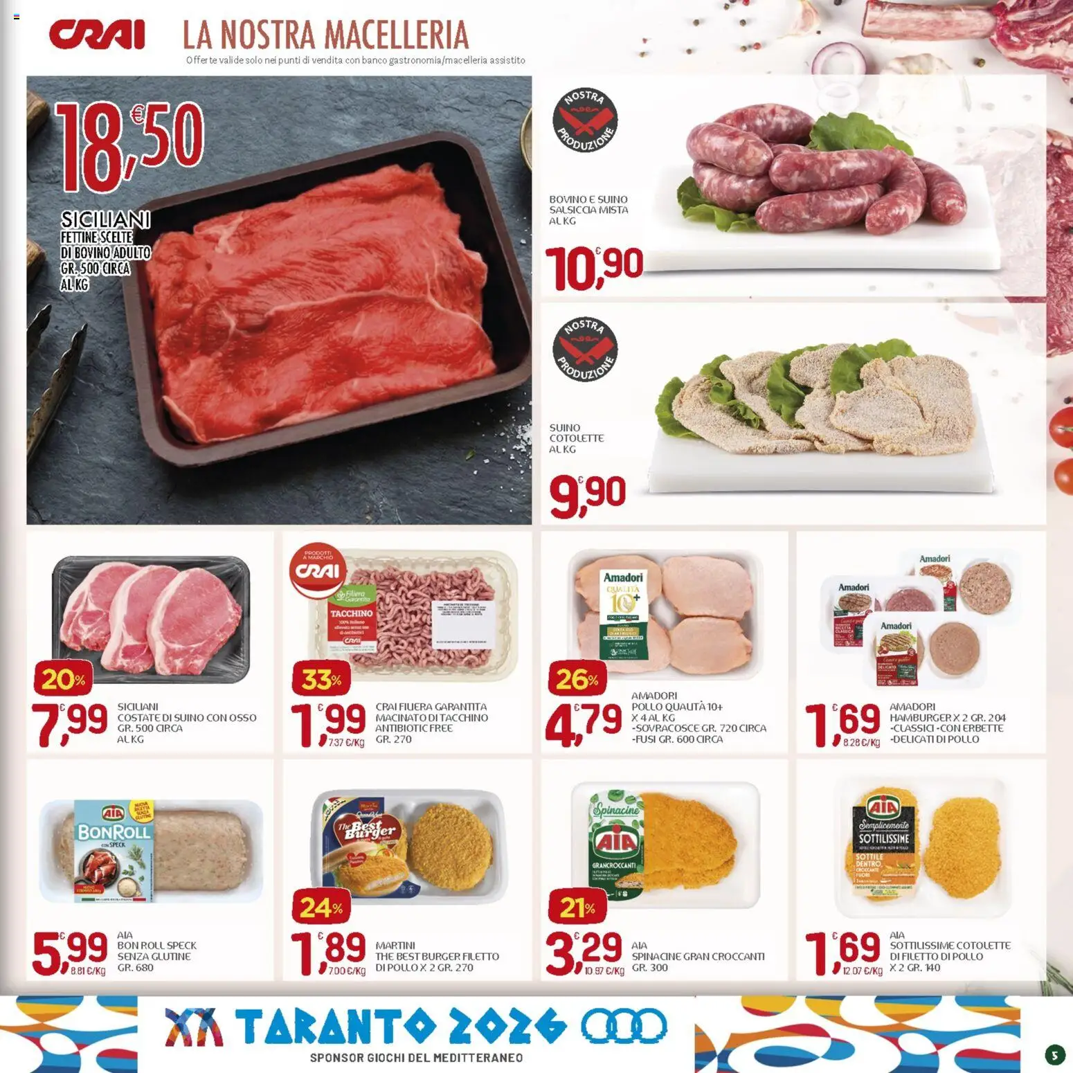 Volantino CRAI del 20/08/2026 | Pagina: 5 | Prodotti: Senza glutine, Speck, Filetto, Suino