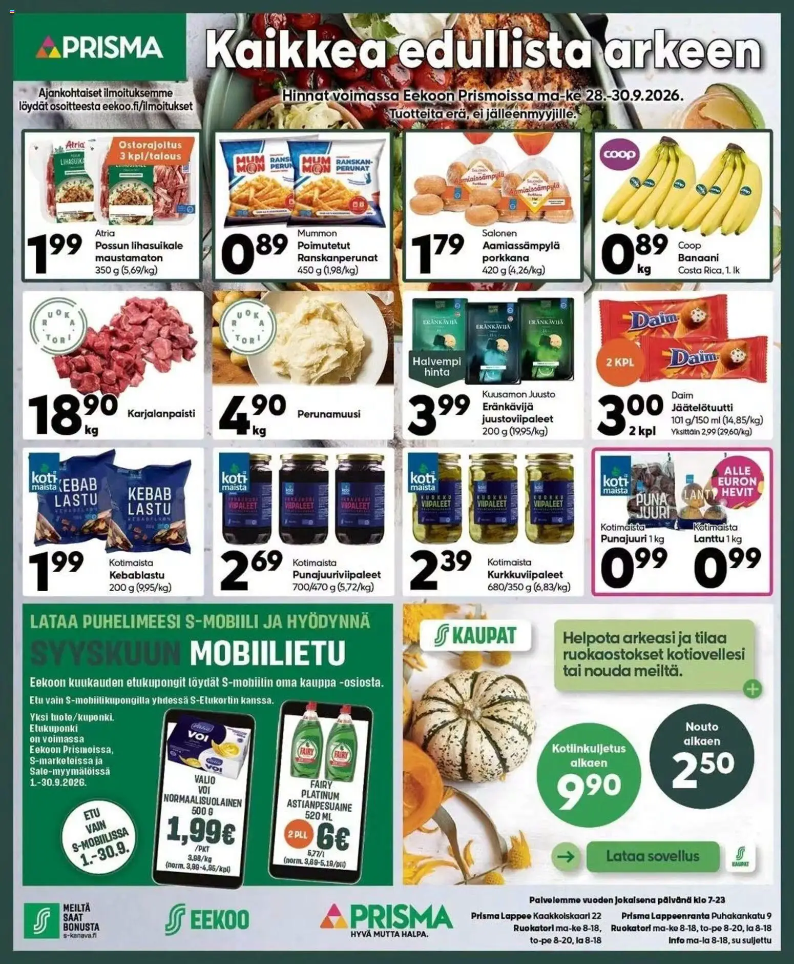Prisma tarjoukset – voimassa 28/09/2026 alkaen | Sivu: 1
