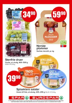 Forhåndsvisning av Spar kundeavis gyldig fra 31/08/2026 | Side: 4 | Produkter: Salat, Druer, Salatblanding, Taco