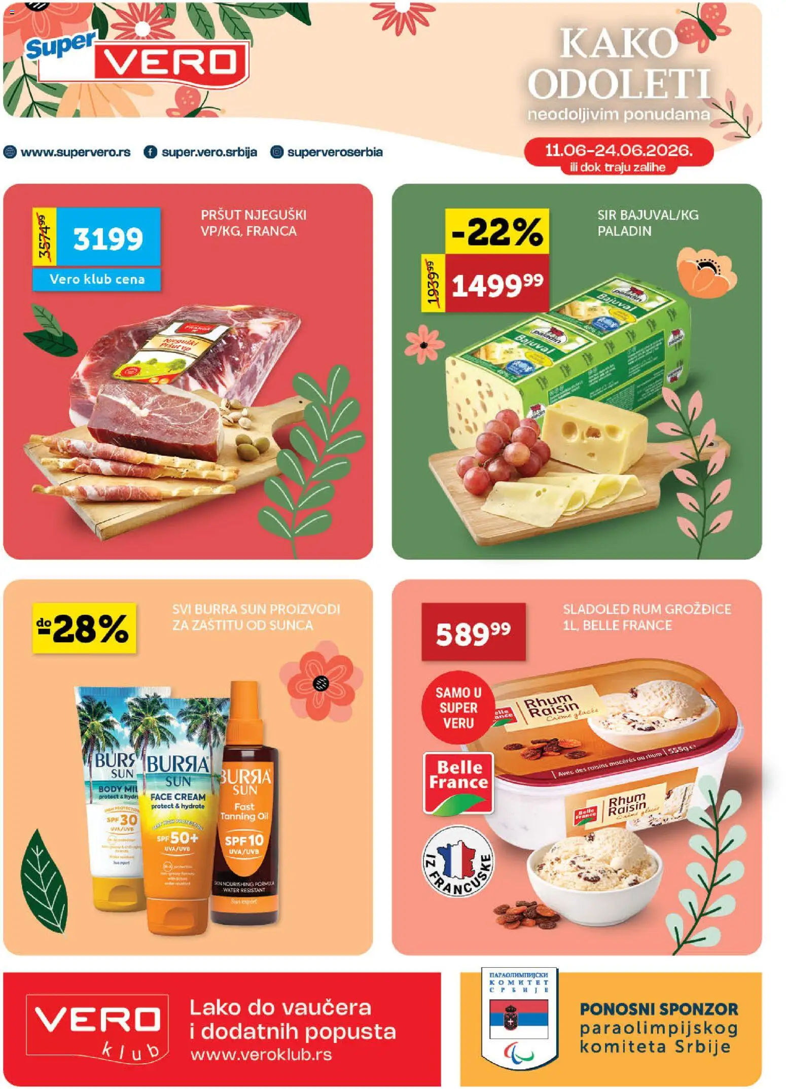 SuperVERO katalog - važi od 11.06.2026 | Strana: 1 | Proizvode: Pršut, Sladoled, Sir
