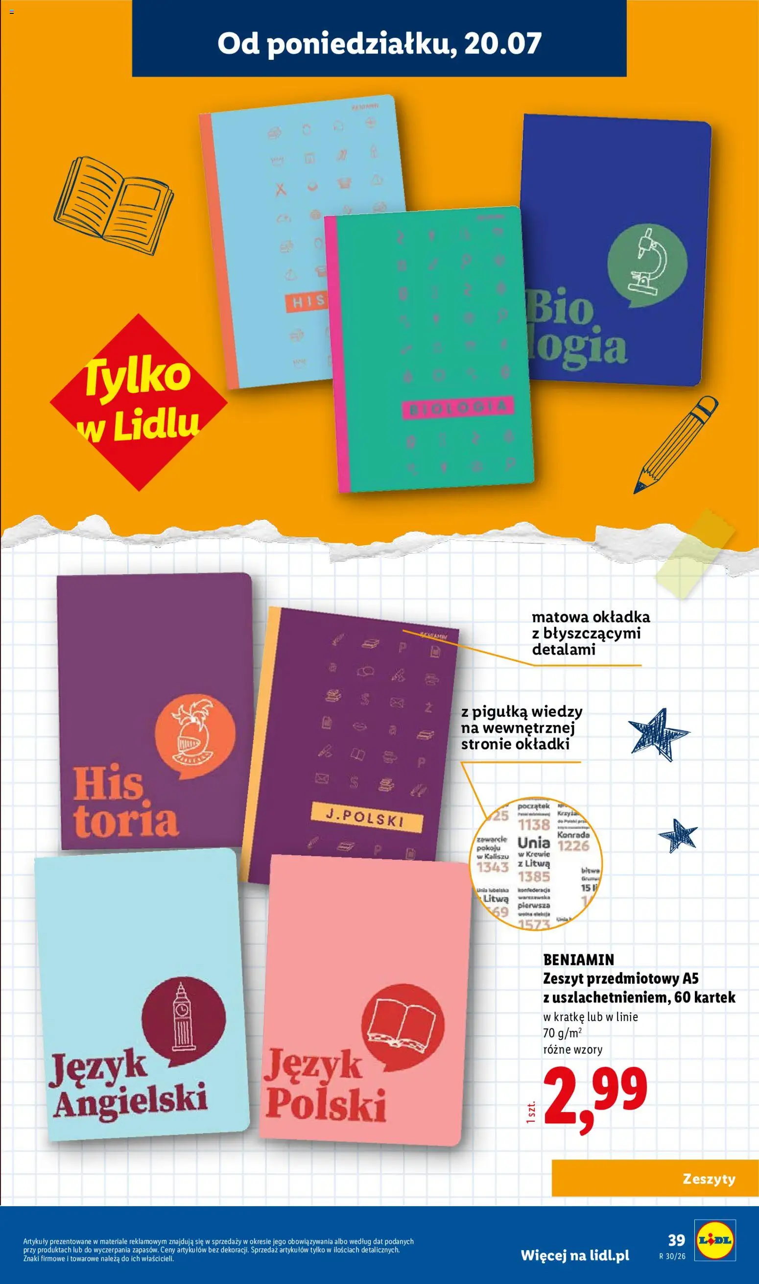 Lidl Katalog od 09.07.2026 | Strona: 39 | Produkty: Notebook, Zeszyt