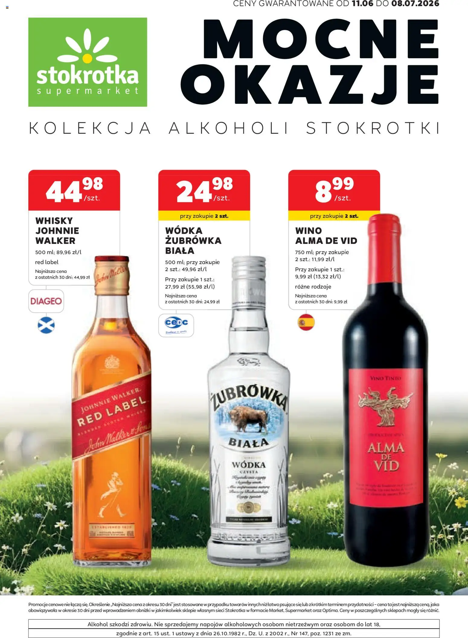 Stokrotka gazetka - Oferta alkoholowa od 11.06.2026 | Strona: 1 | Produkty: Żubrówka, Wino, Alkohol, Whisky