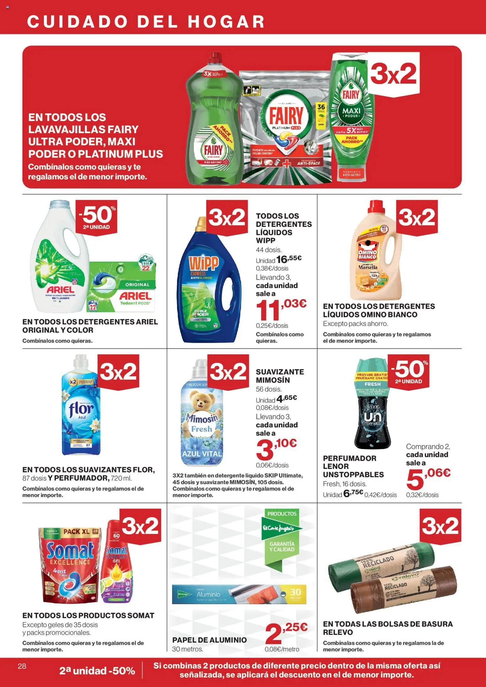 Supercor folleto │ válido desde el 28/10/2026 | Página: 28 | Productos: Fragancia, Detergente, Lavavajillas, Papel de aluminio