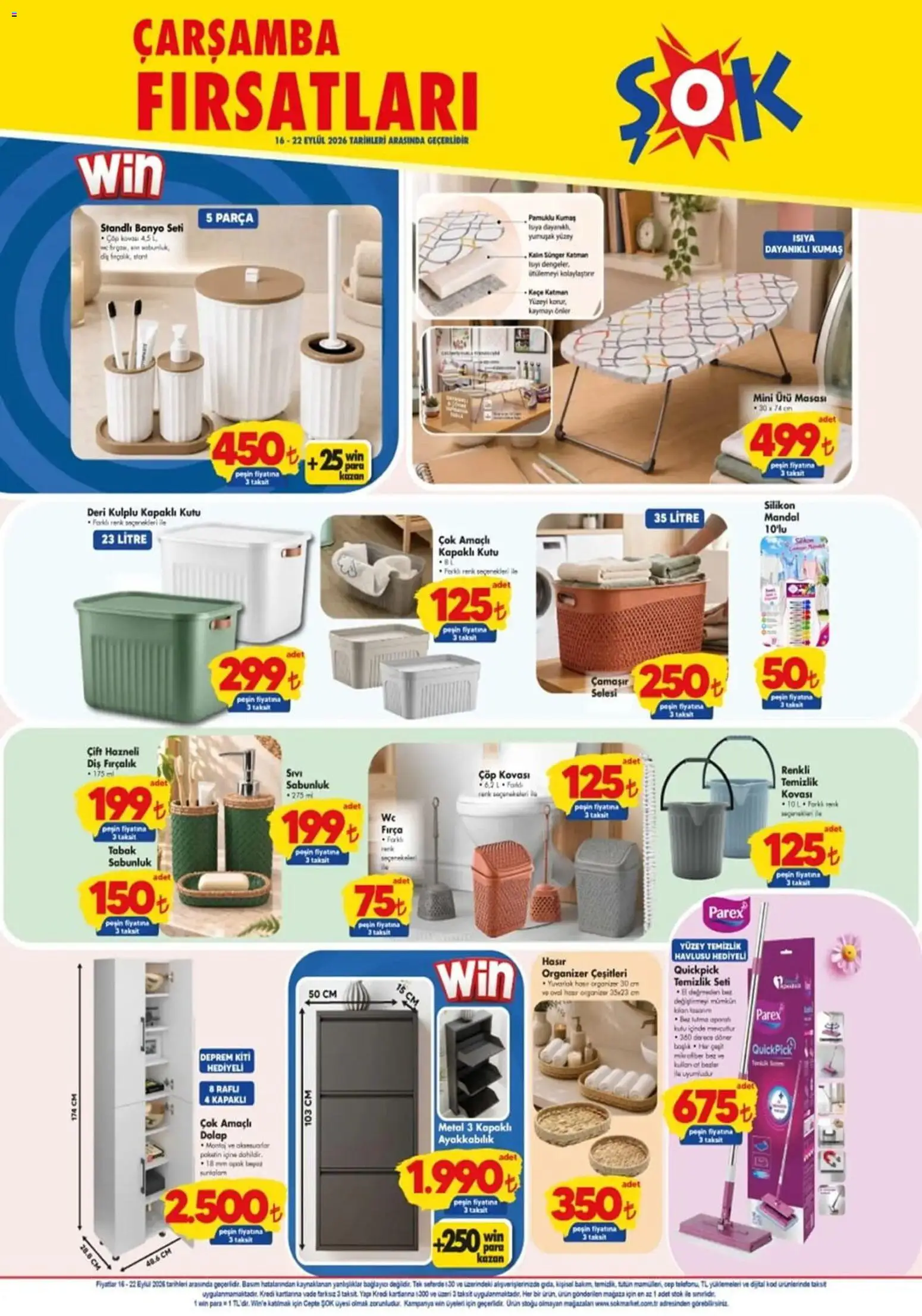 Şok Market Katalog - 16 Eylül 2026 tarihinden itibaren geçerlidir | Sayfa: 3 | Ürünler: Döner, Banyo, Mini ütü masası, Diş fırçalık