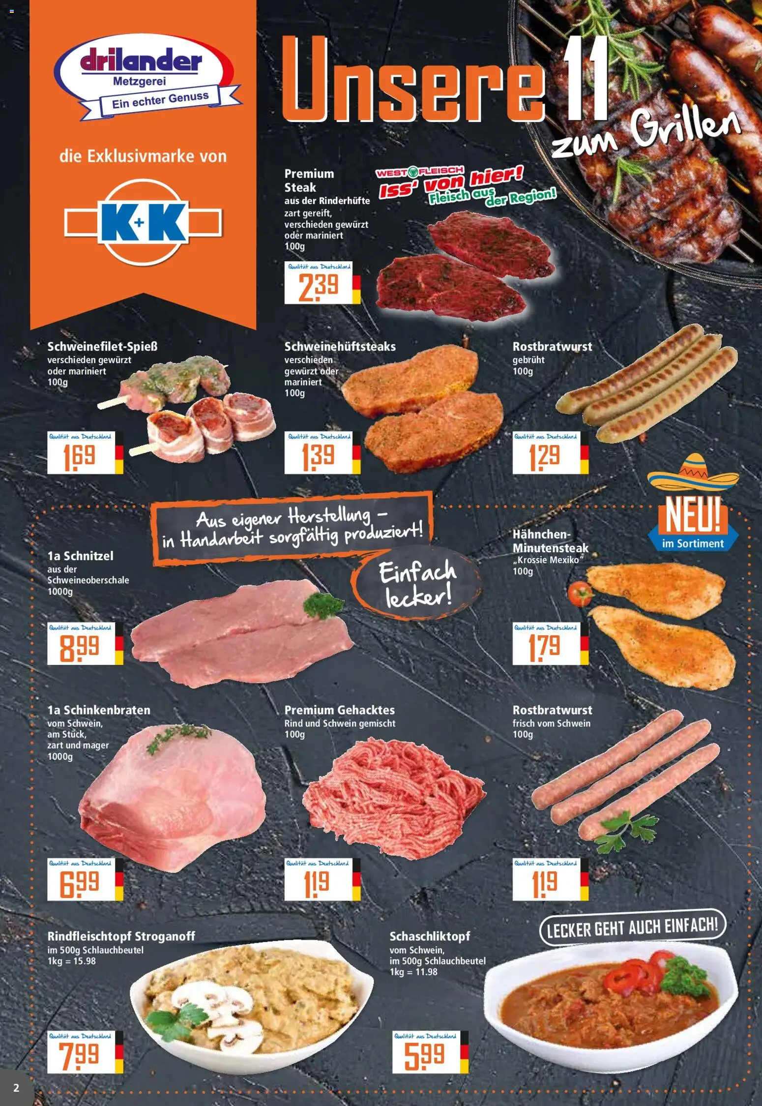 Klaas & Kock Prospekt 	 – gültig ab 11.05.2026 | Seite: 2 | Produkte: Hahnchen, Schnitzel, Steak, Fleisch