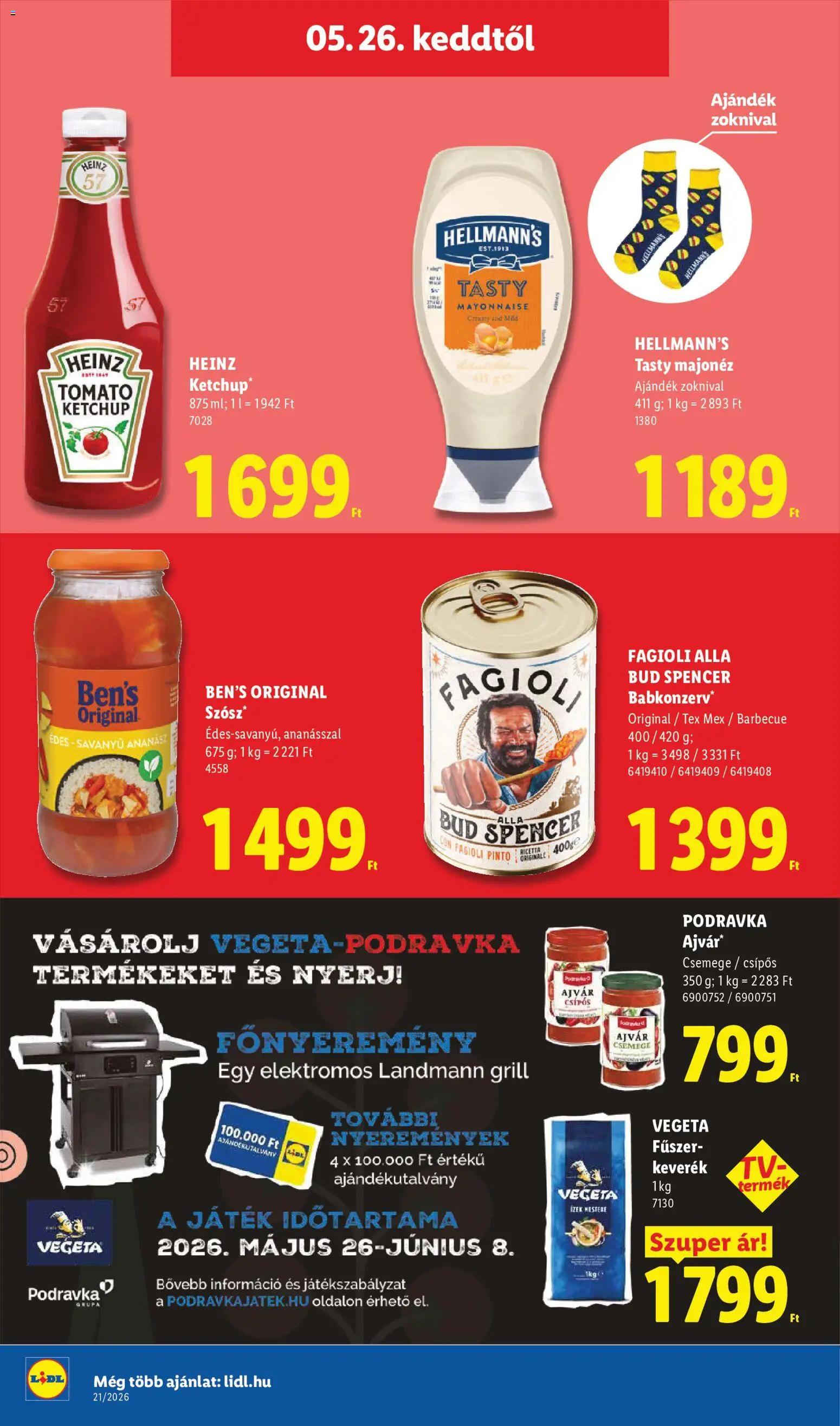 Lidl akciós ujság - amely érvényes a következő dátumtól: 21.05.2026 | Oldal: 76 | Termékek: Vegeta, Játék, Ketchup, Majonéz