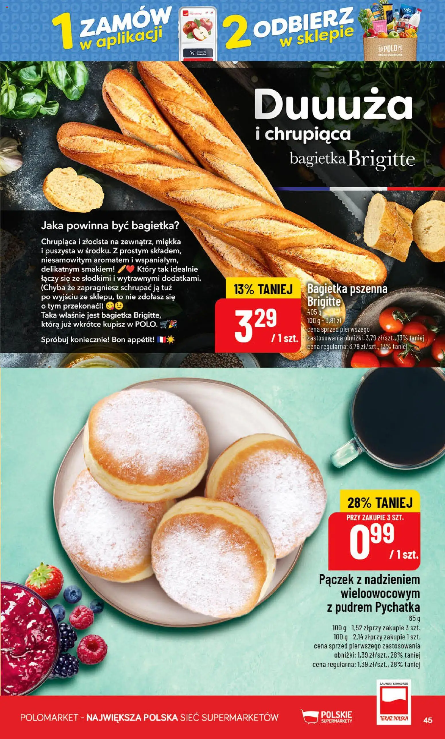 POLOmarket gazetka od 09.09.2026 | Strona: 45 | Produkty: Pączek, Bagietka