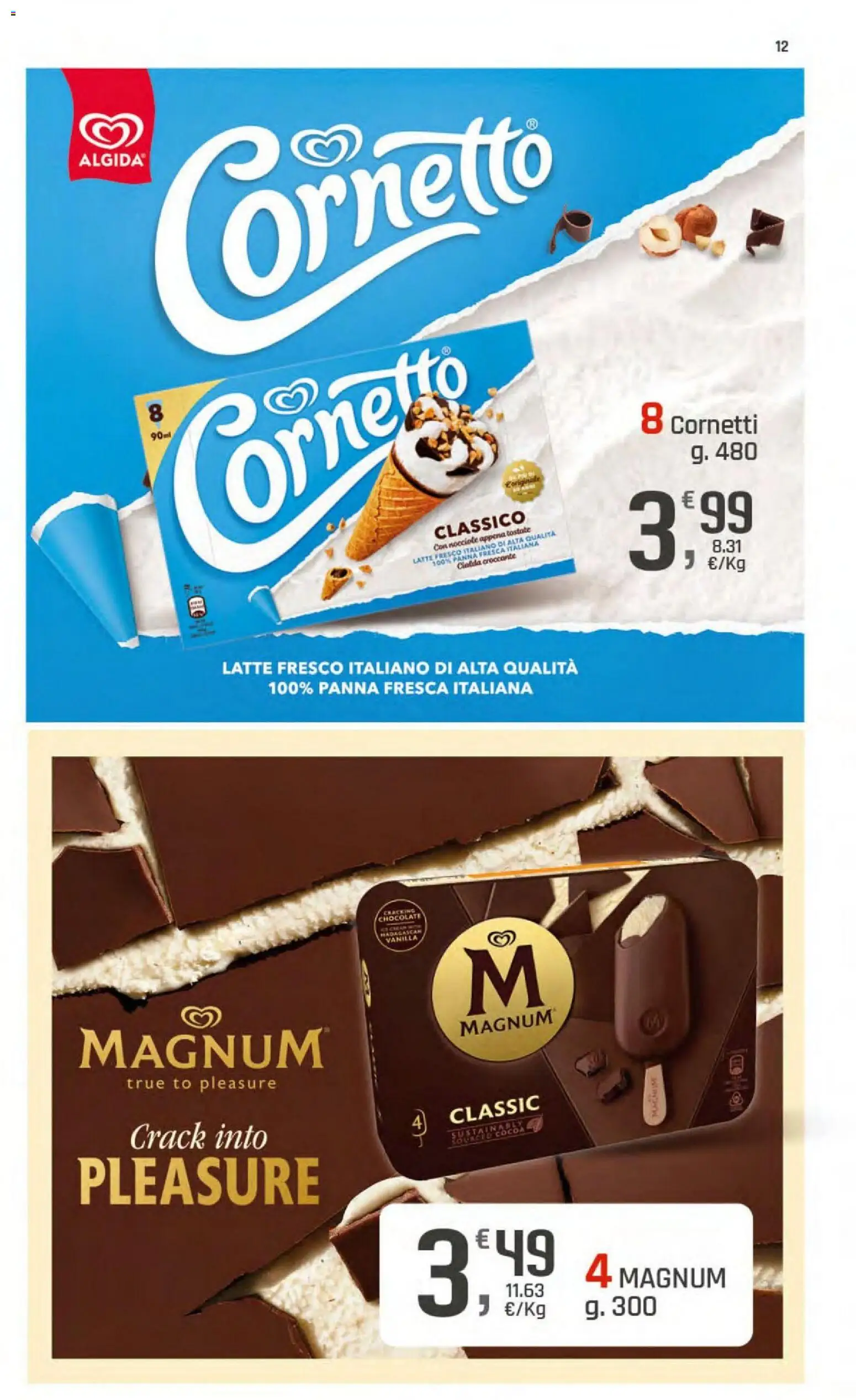 Volantino DOK del 23/07/2026 | Pagina: 12 | Prodotti: Cornetto, Panna, Latte, Nocciole