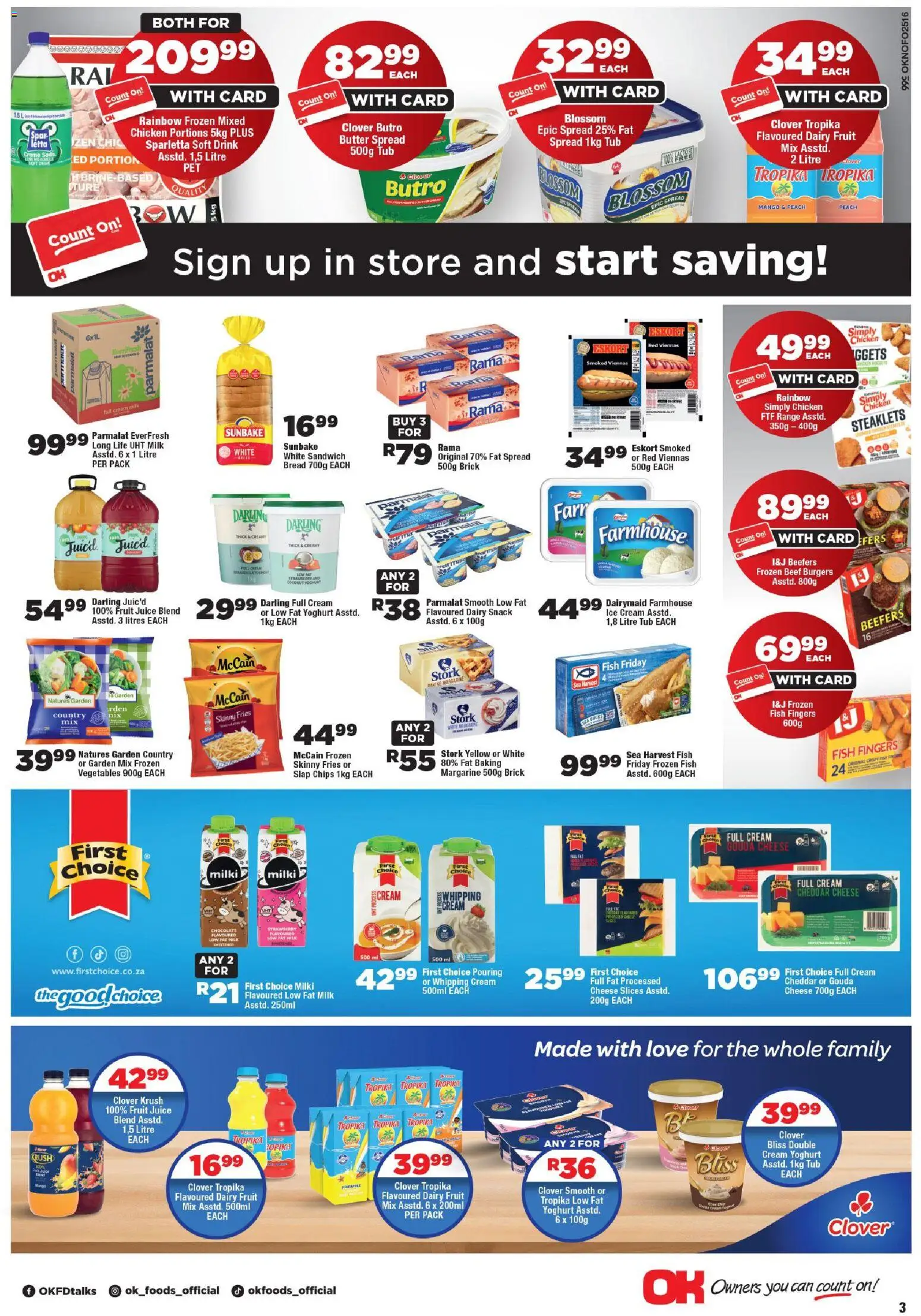 New OK Foods catalogue – valid from 24/06/2026 | Page: 3 | Products: Bread, Chicken, Beef, Burgers