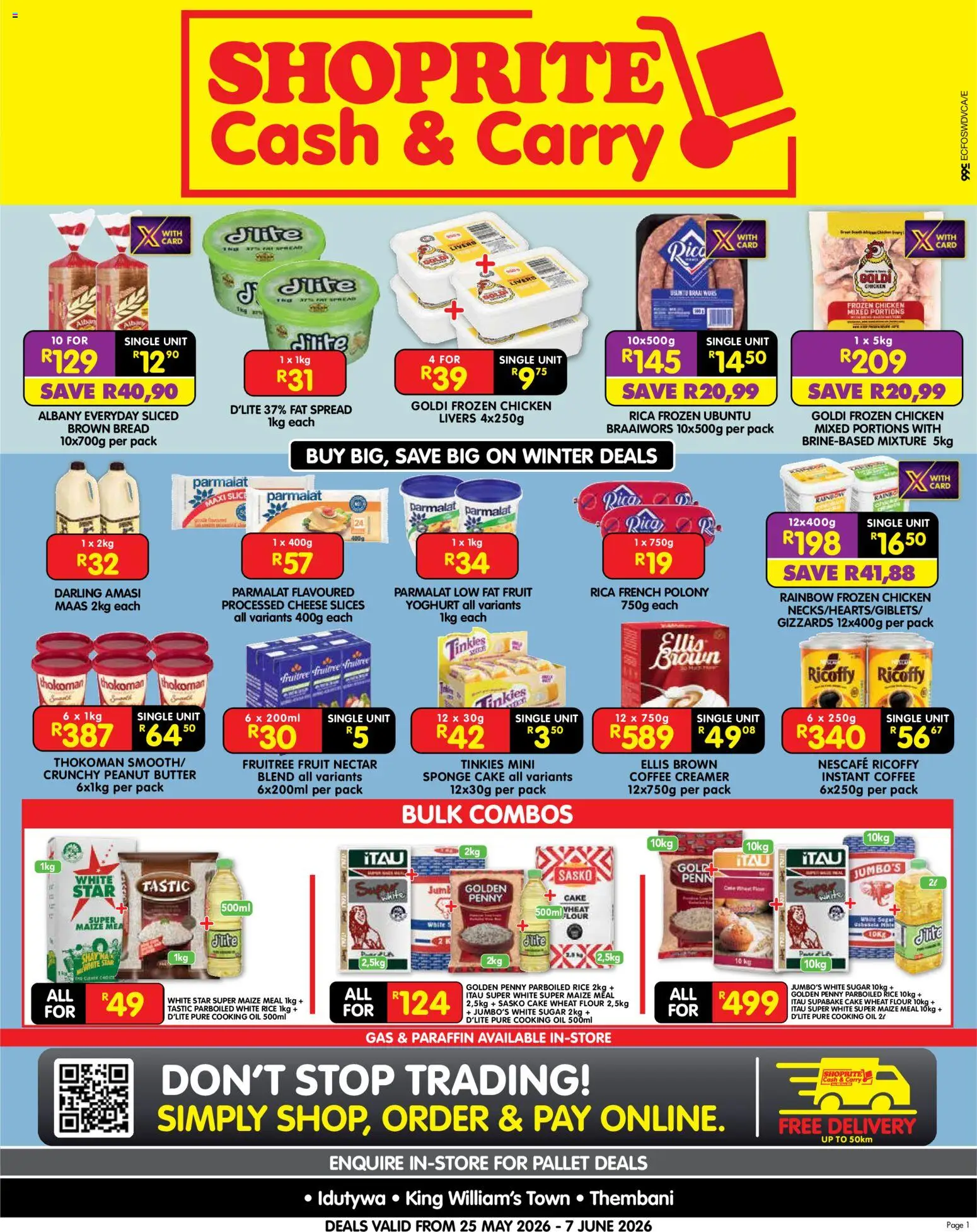 New Shoprite catalogue – valid from 25.05.2026 | Page: 1 | Products: Cake, Flour, Butter, Cheese