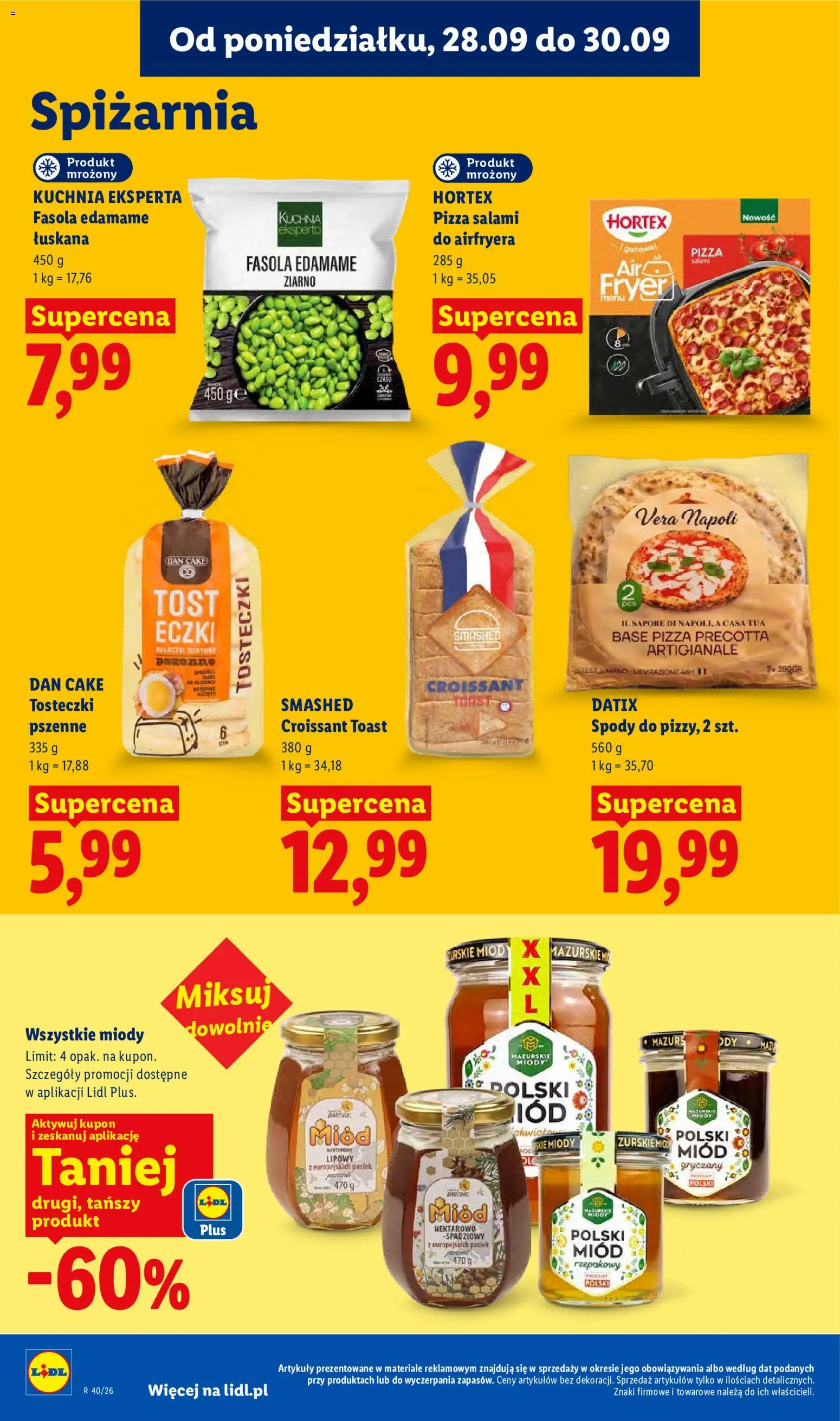 Lidl Polsko leták od 28.09.2026 | Strana: 86 | Produkty: Pizza, Edamame, Croissant