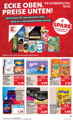 NESQUIK, Nesquik Getränkepulver Original Kakao, Erdbeer- oder Vanille-Geschmack je 350-g-Beutel ab 15.06.2026 gültig | Seite: 42 | Produkte: Nesquik, Milch, Dallmayr, Dallmayr capsa