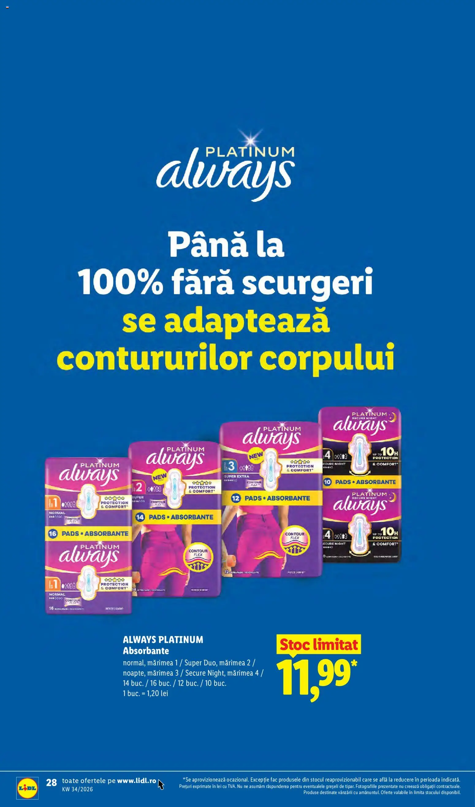 Noul catalog Lidl – valabil de la 17.08.2026 | Pagină: 28 | Produse: Absorbante